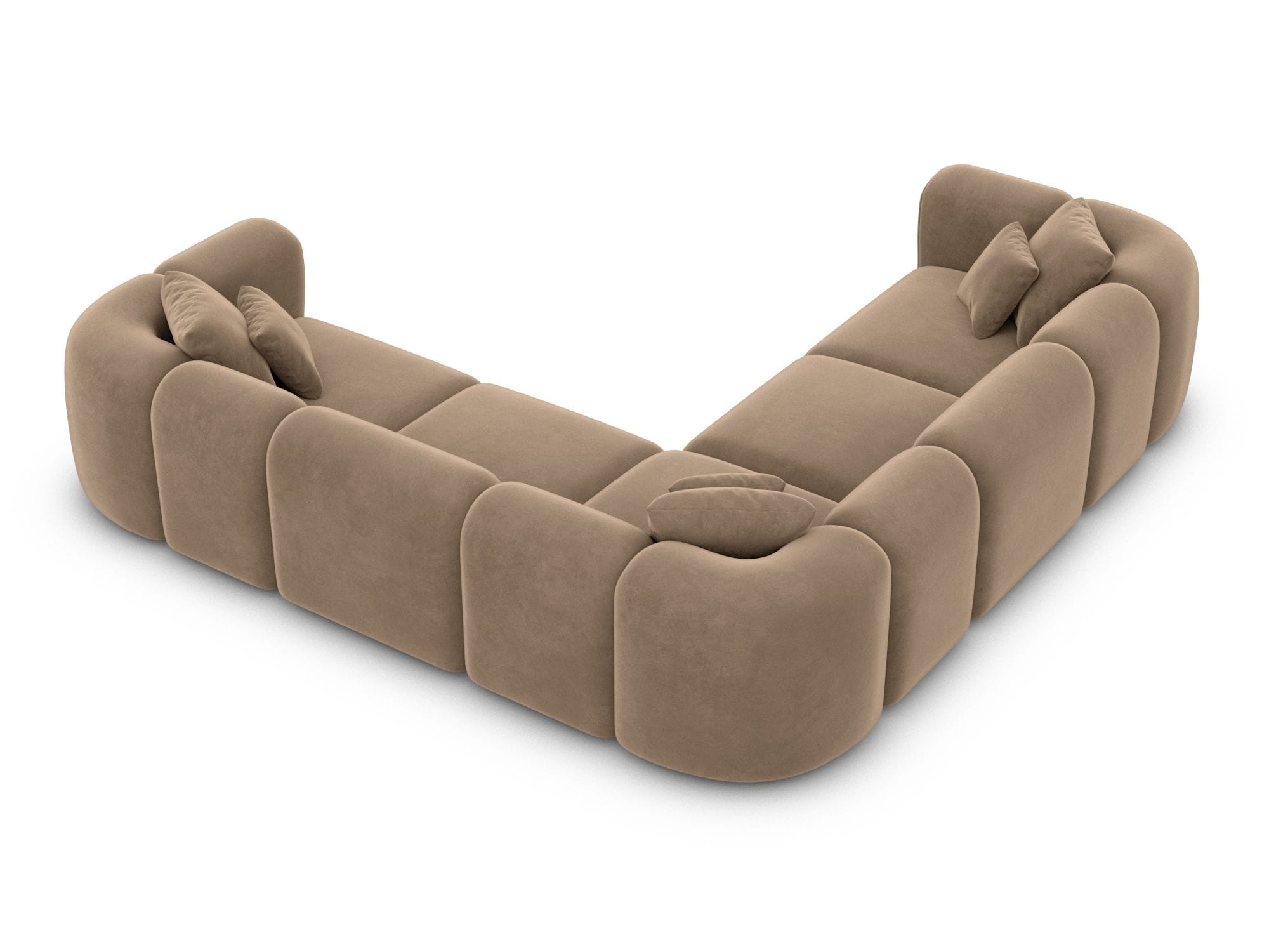 Stoff Ecksofa Venturia L-Form Braun