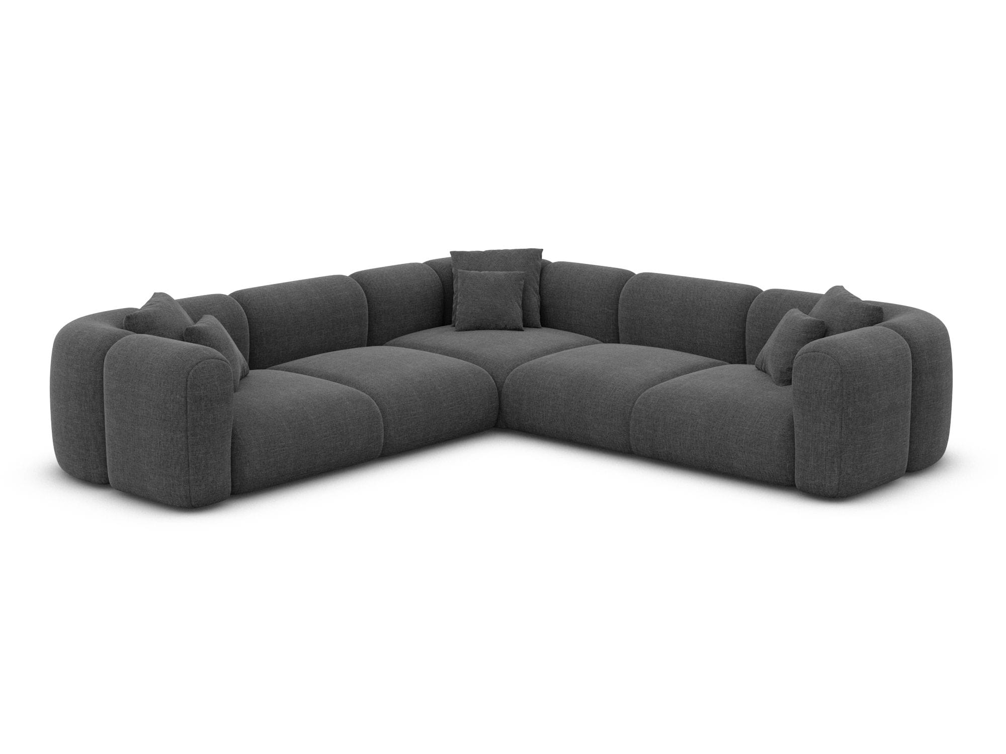 Stoff Ecksofa Venturia L-Form Anthrazit