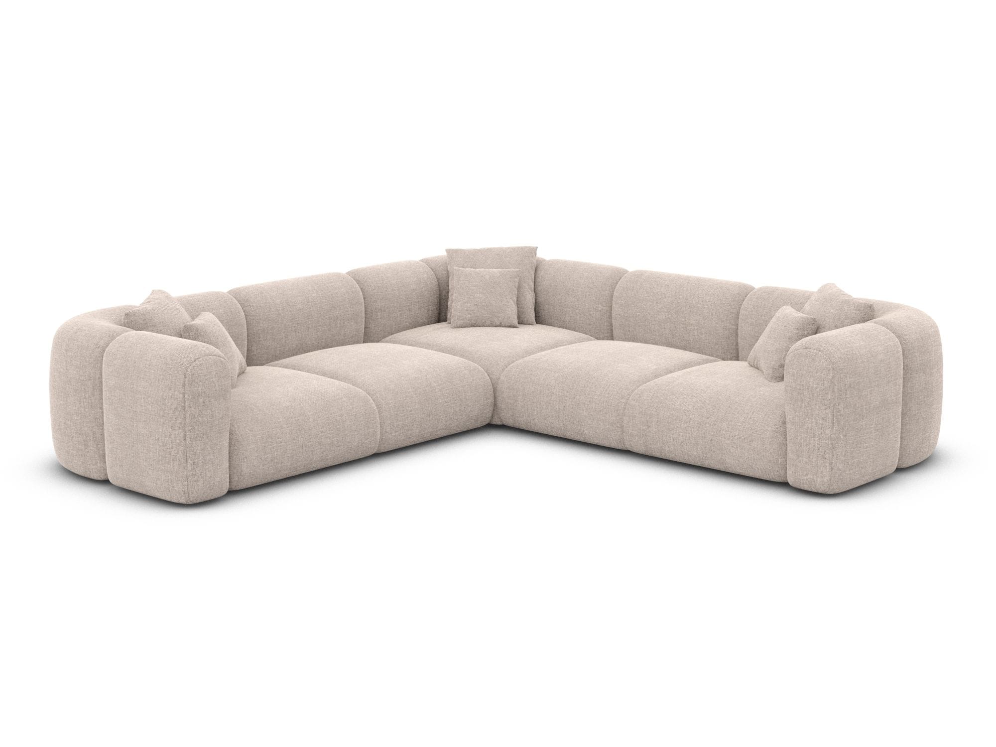Stoff Ecksofa Venturia L-Form Beige