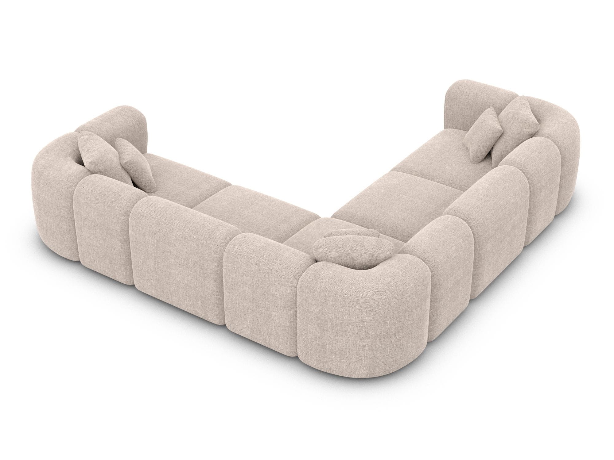 Stoff Ecksofa Venturia L-Form Beige