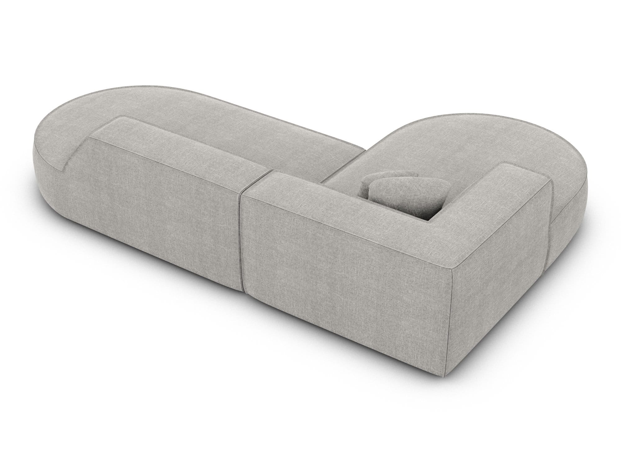 Couch Monterola Lounge L Form in Stoff hellgrau
