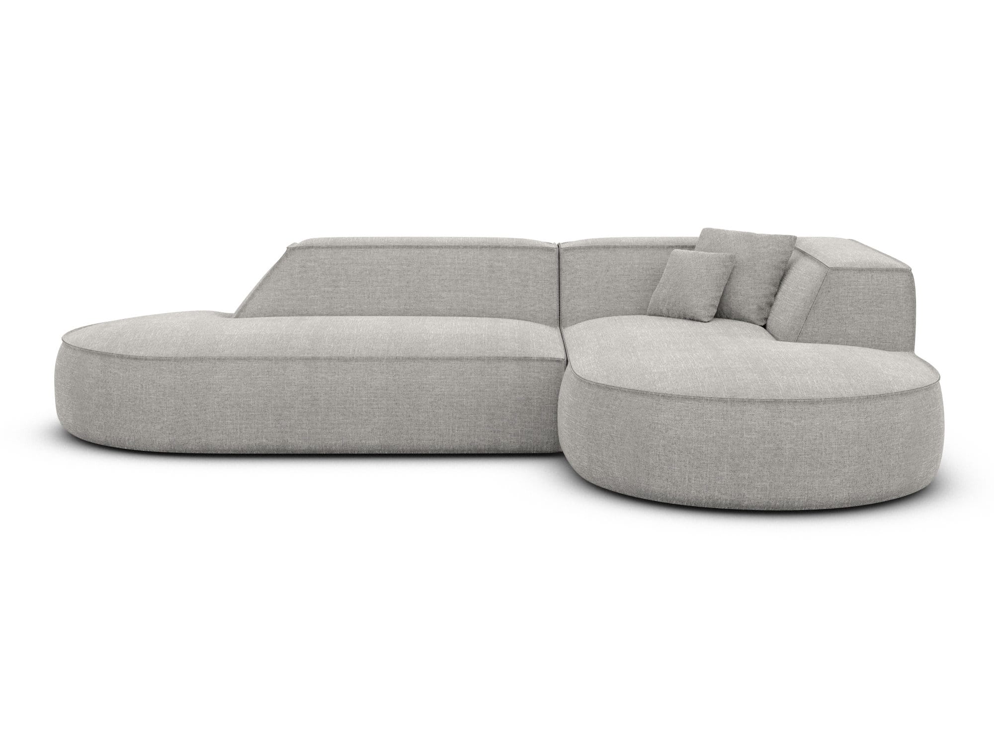 Couch Monterola Lounge L Form in Stoff hellgrau
