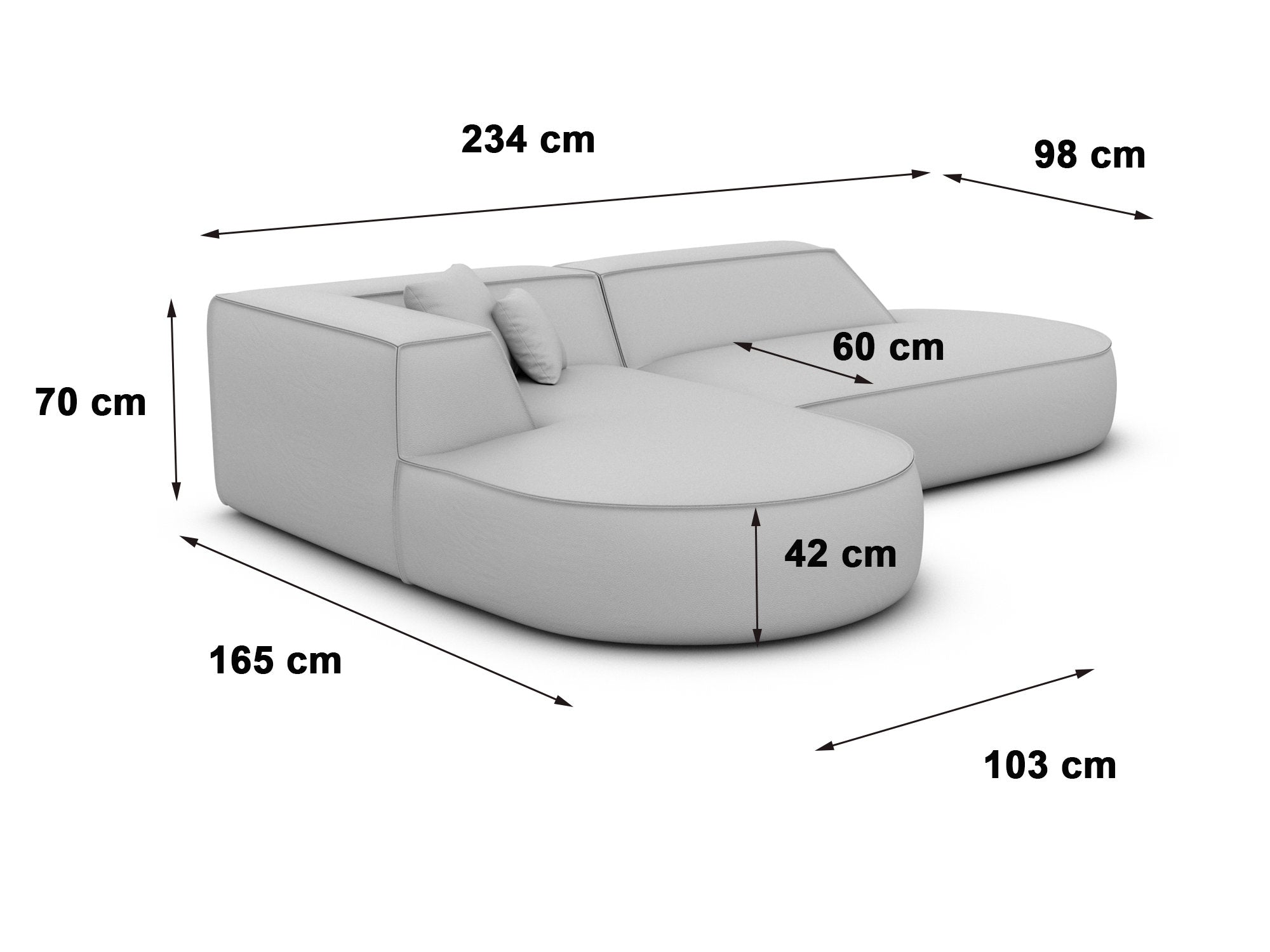 Polster Ecksofa Monterola L-Form Lounge Beige