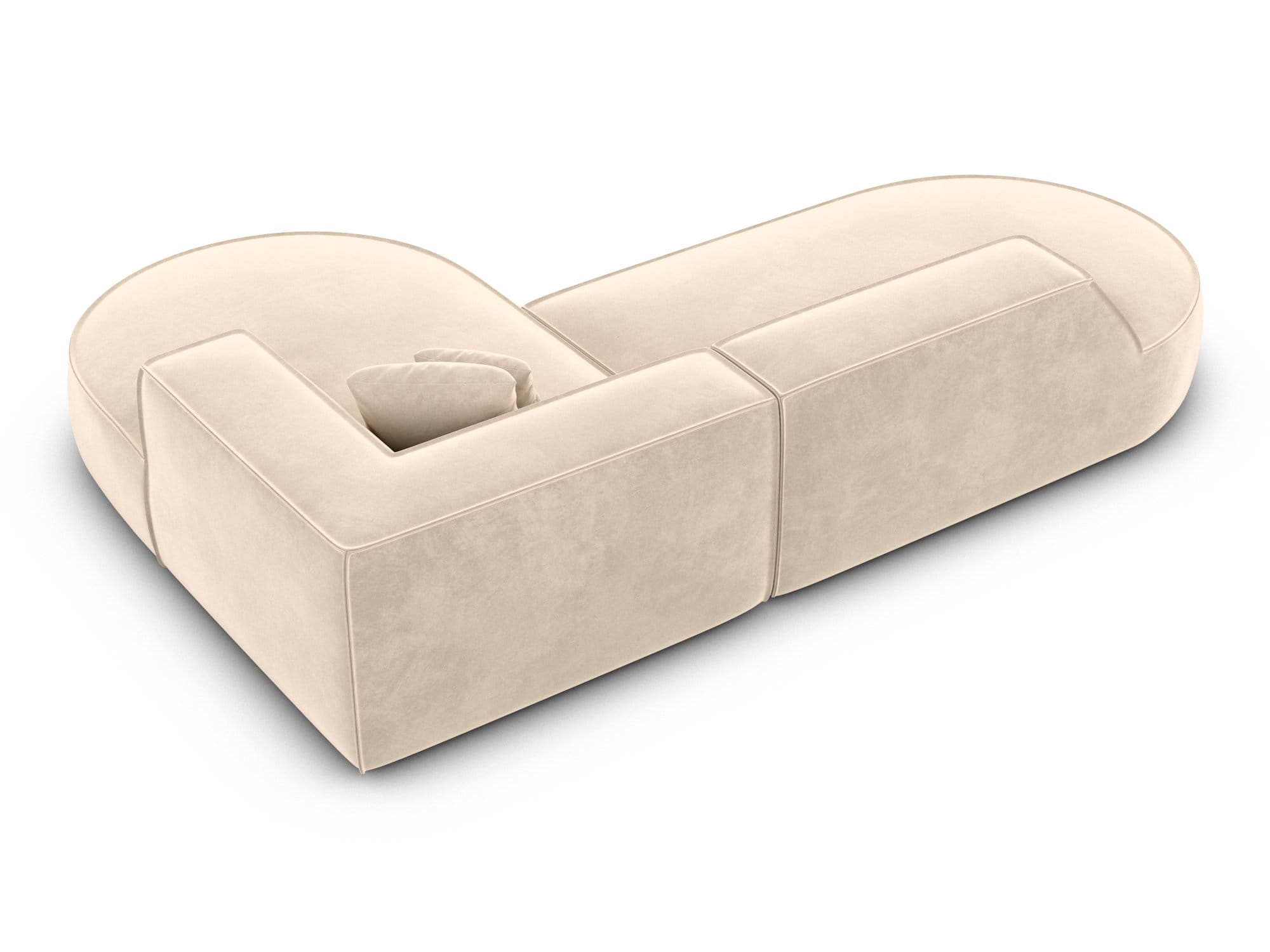 Couch Monterola Lounge L-Form in Stoff Creme