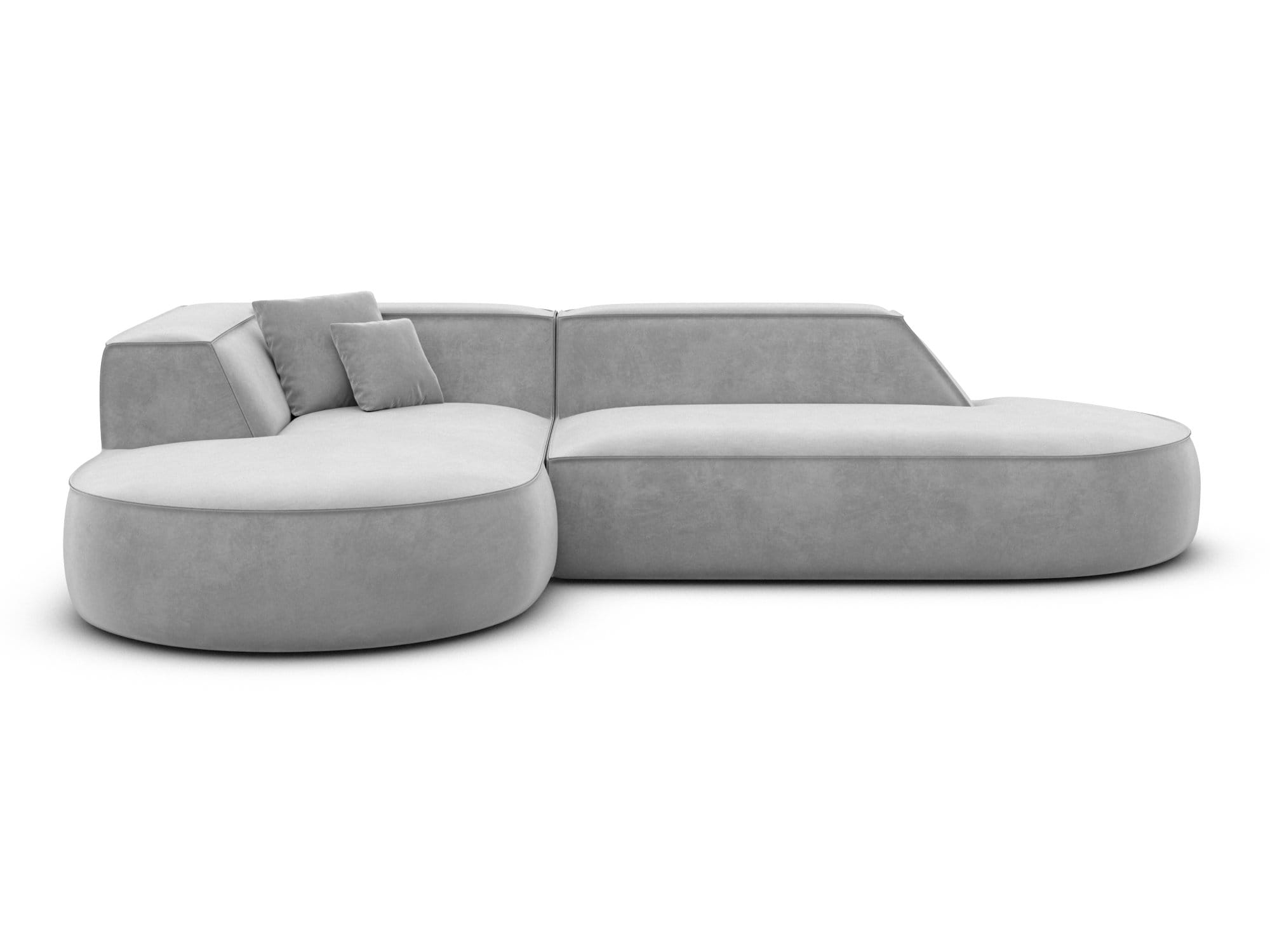 Couch Monterola Lounge L-Form in Stoff hellgrau