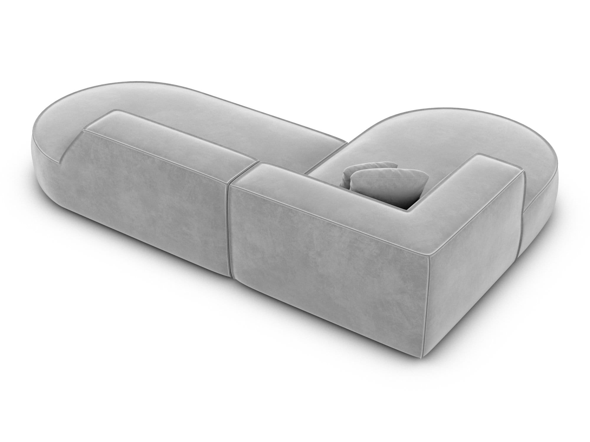 Couch Monterola Lounge L-Form in Stoff hellgrau
