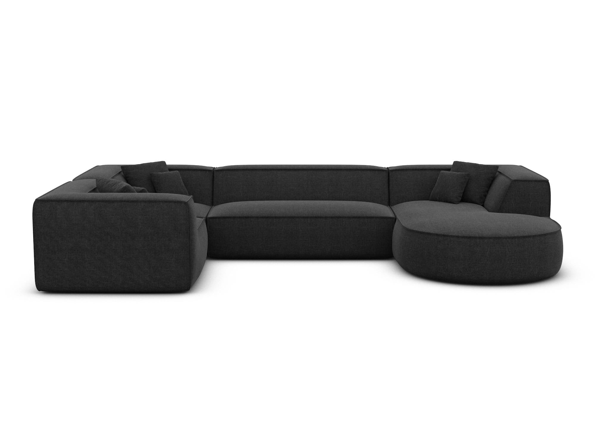 Wohnlandschaft Monterola XL U-Form in Stoff Schwarz
