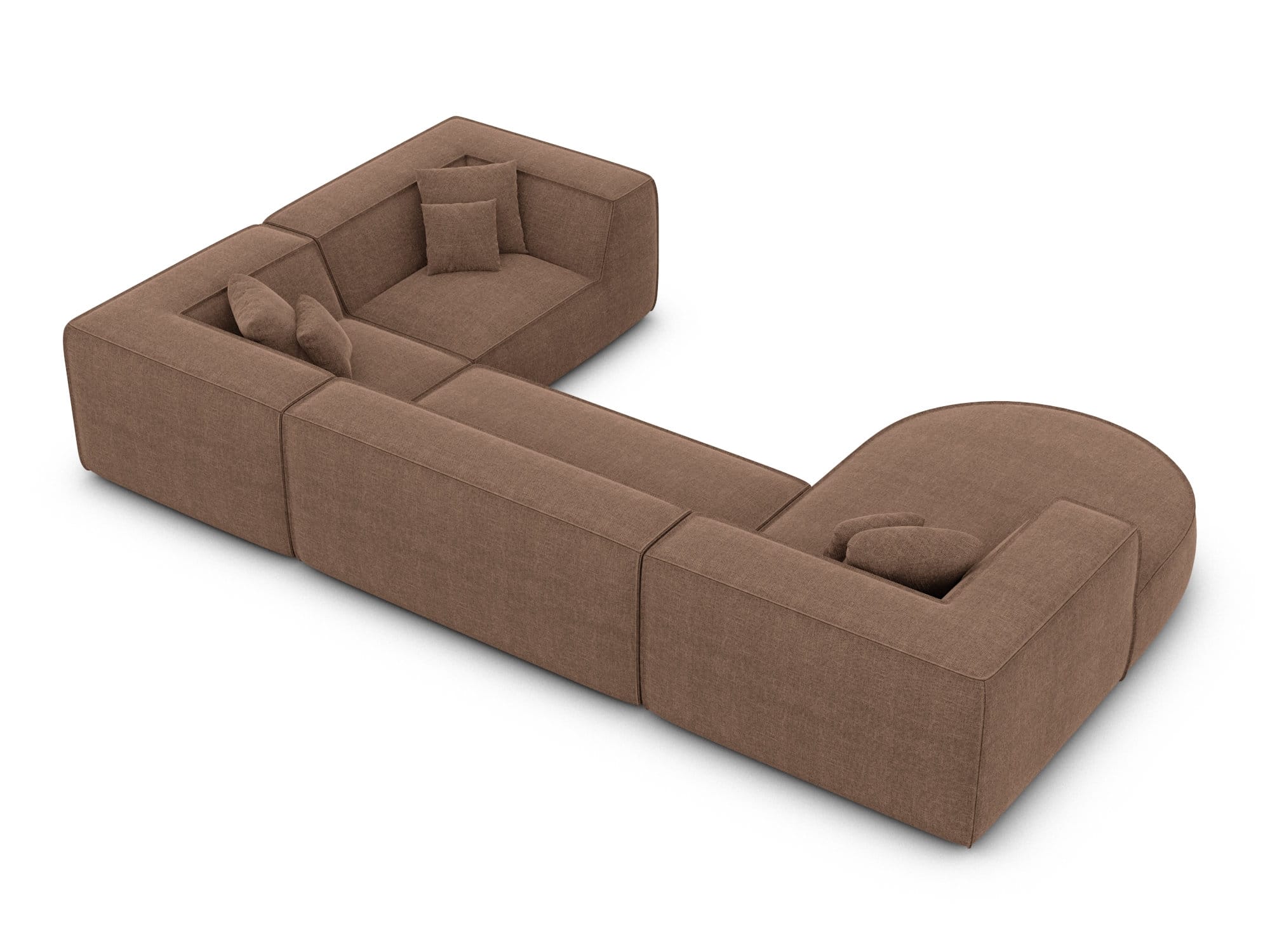 Wohnlandschaft Monterola XL U-Form in Stoff Braun