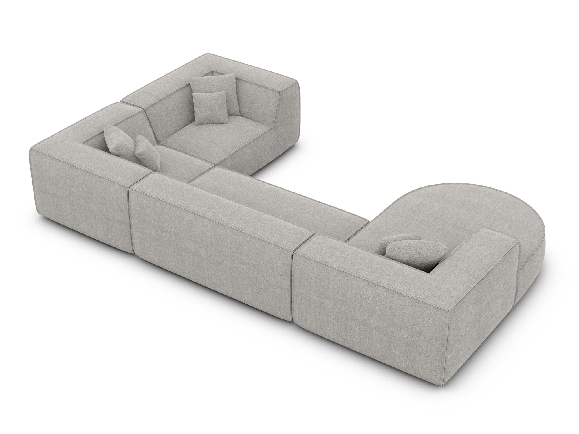 Wohnlandschaft Monterola XL in Stoff hellgrau
