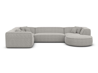 Wohnlandschaft Monterola XL U-Form in Stoff Hellgrau