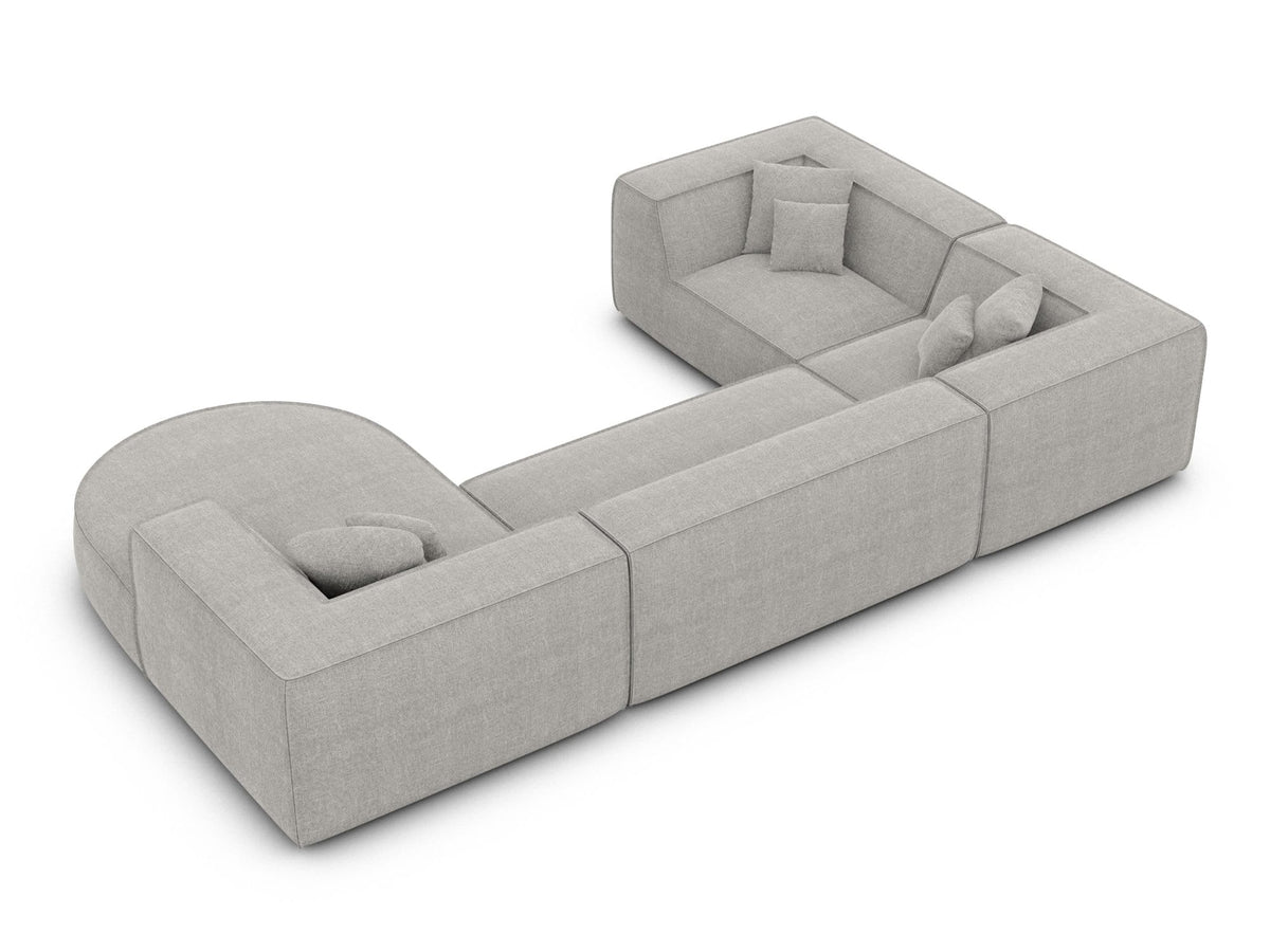 Wohnlandschaft Monterola XL U-Form in Stoff Hellgrau