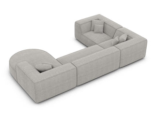 Wohnlandschaft Monterola XL U-Form in Stoff Hellgrau