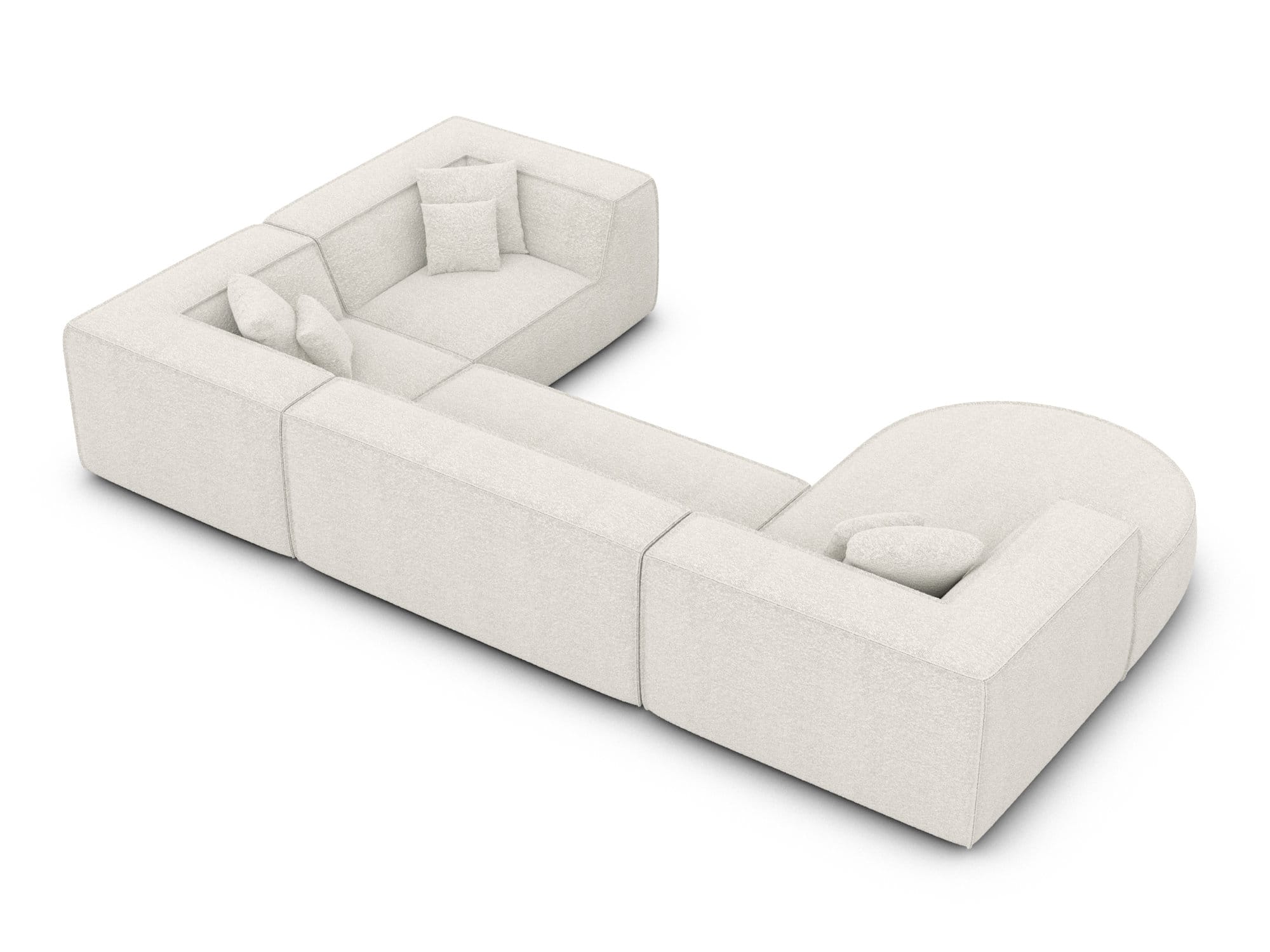 Wohnlandschaft Monterola XL U-Form in Stoff Weiß