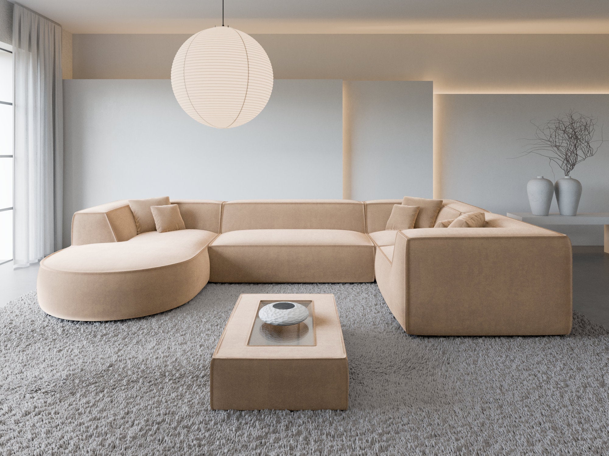 Polster Wohnlandschaft Monterola XL U-Form Beige