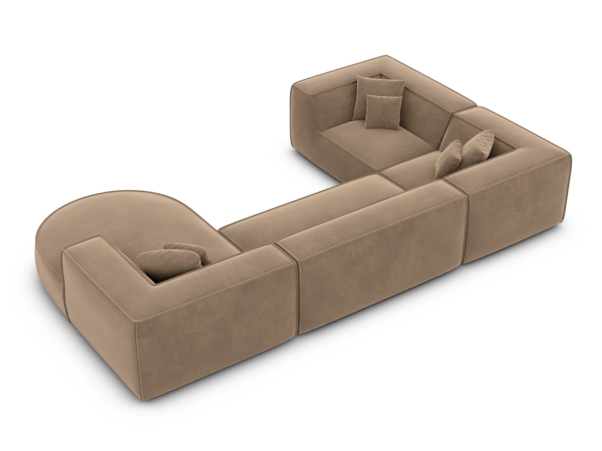 Wohnlandschaft Monterola XL in Stoff braun