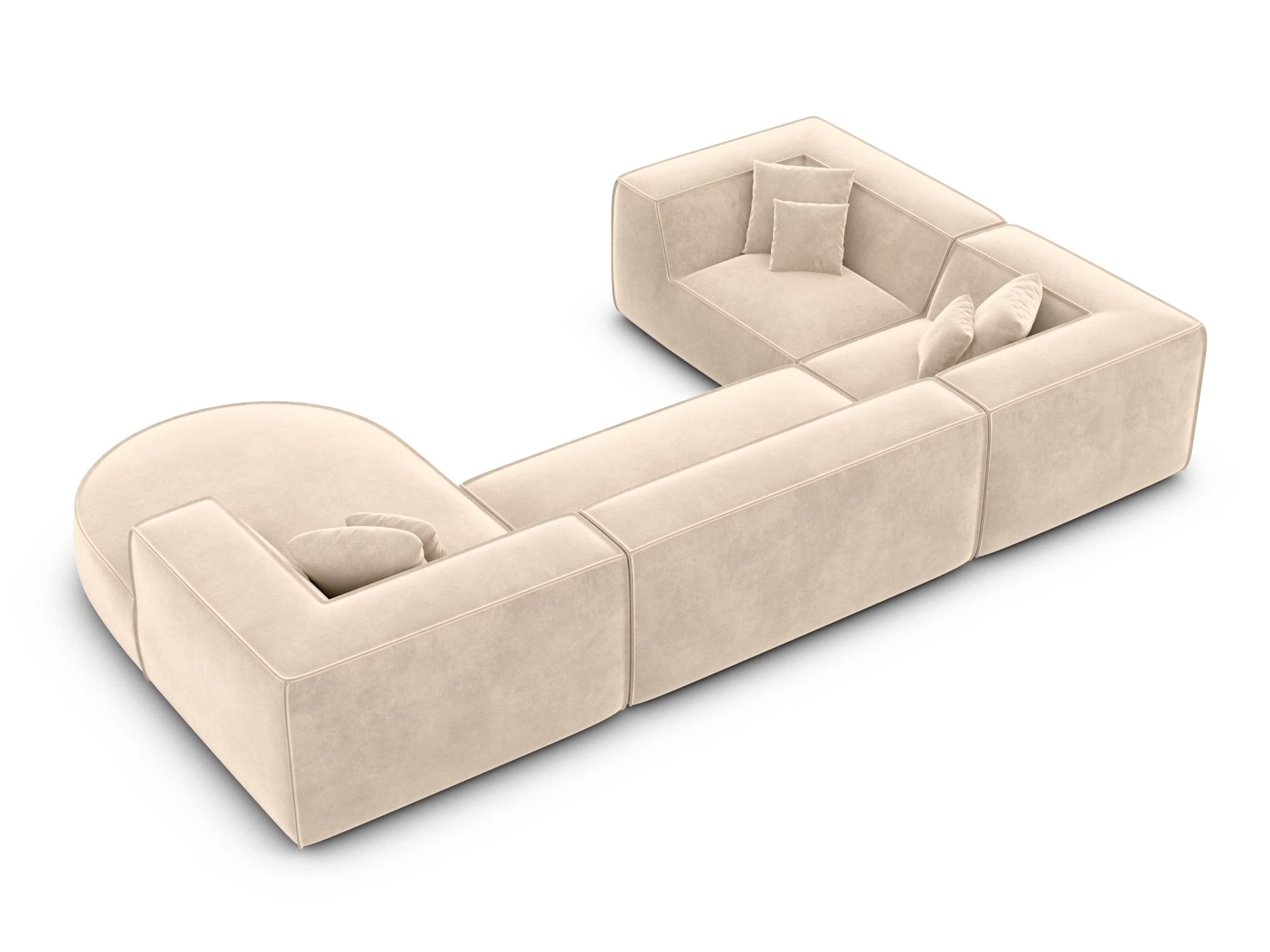 Wohnlandschaft Monterola XL U-Form in Stoff Creme