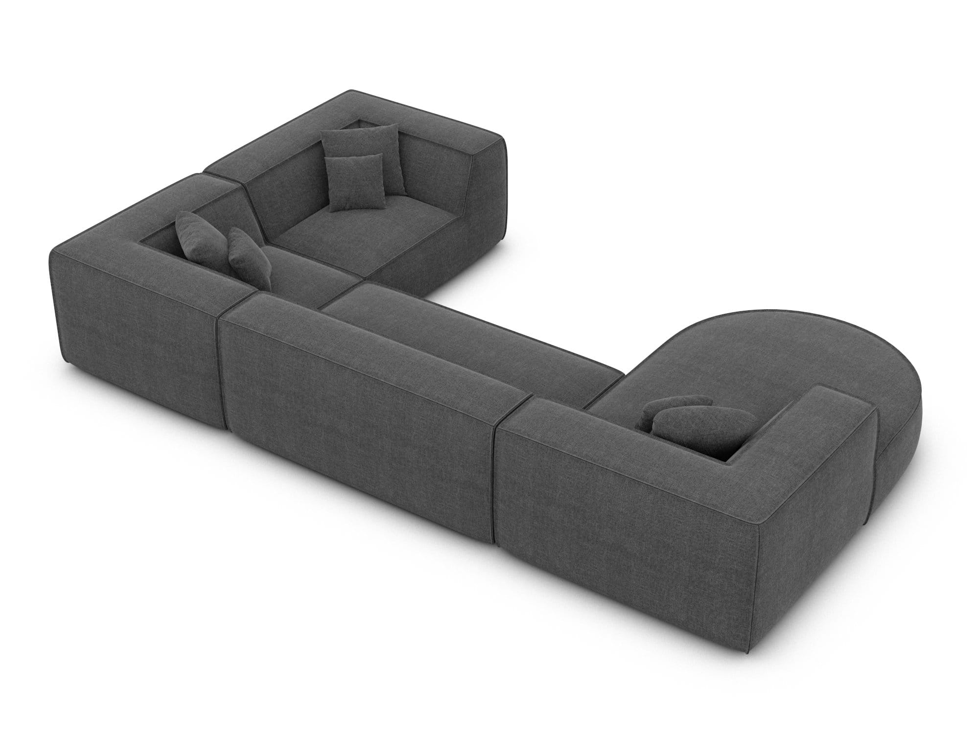 Wohnlandschaft Monterola XL U-Form in Stoff Anthrazit