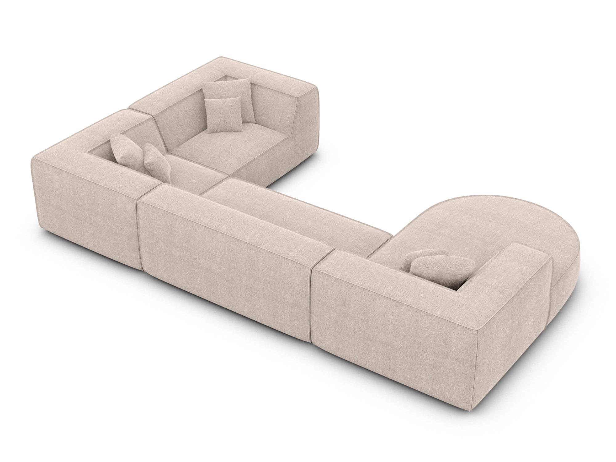 Wohnlandschaft Monterola XL U-Form in Stoff Beige