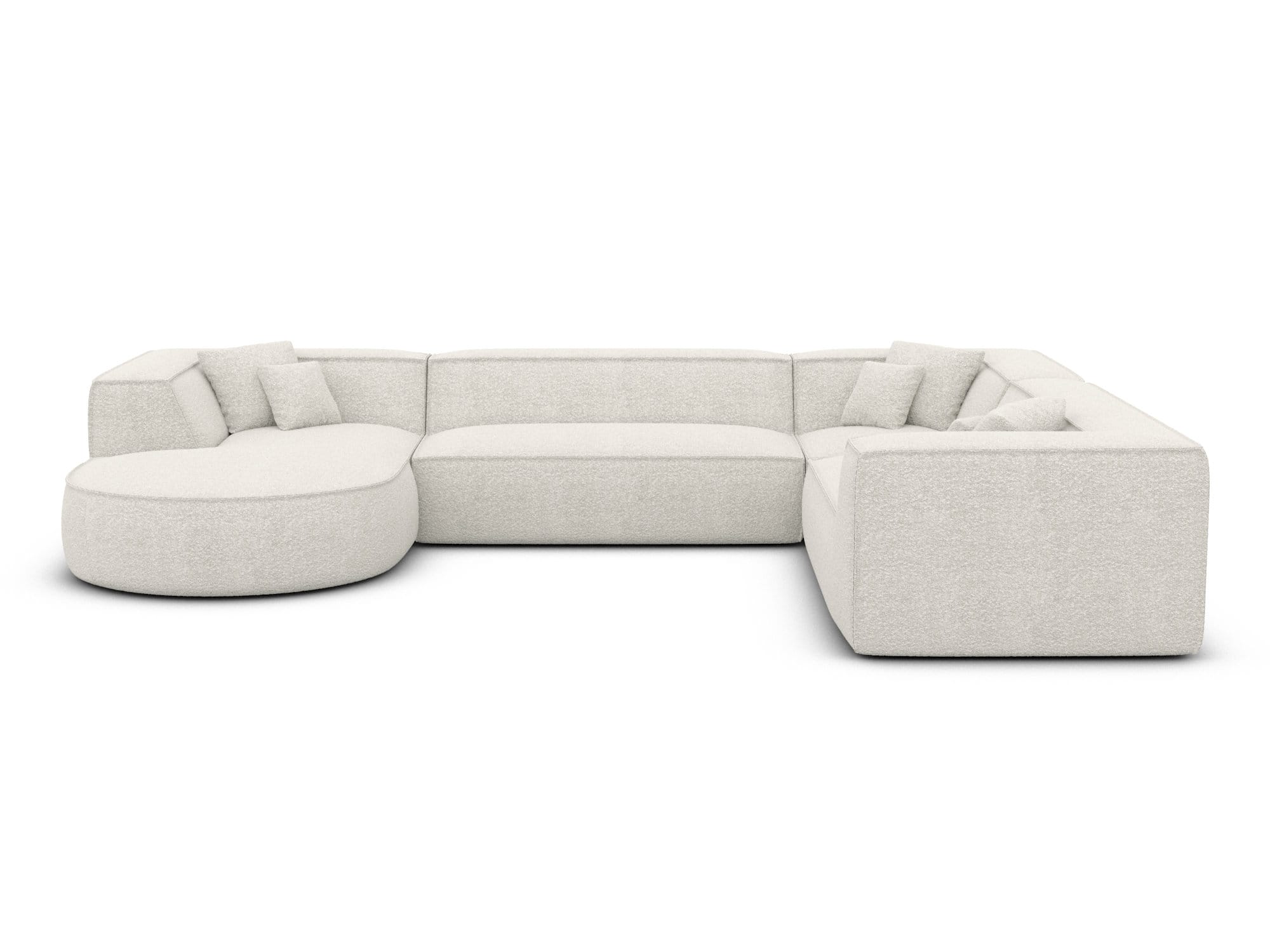 XXL Wohnlandschaft Monterola U-Form aus Stoff Weiß
