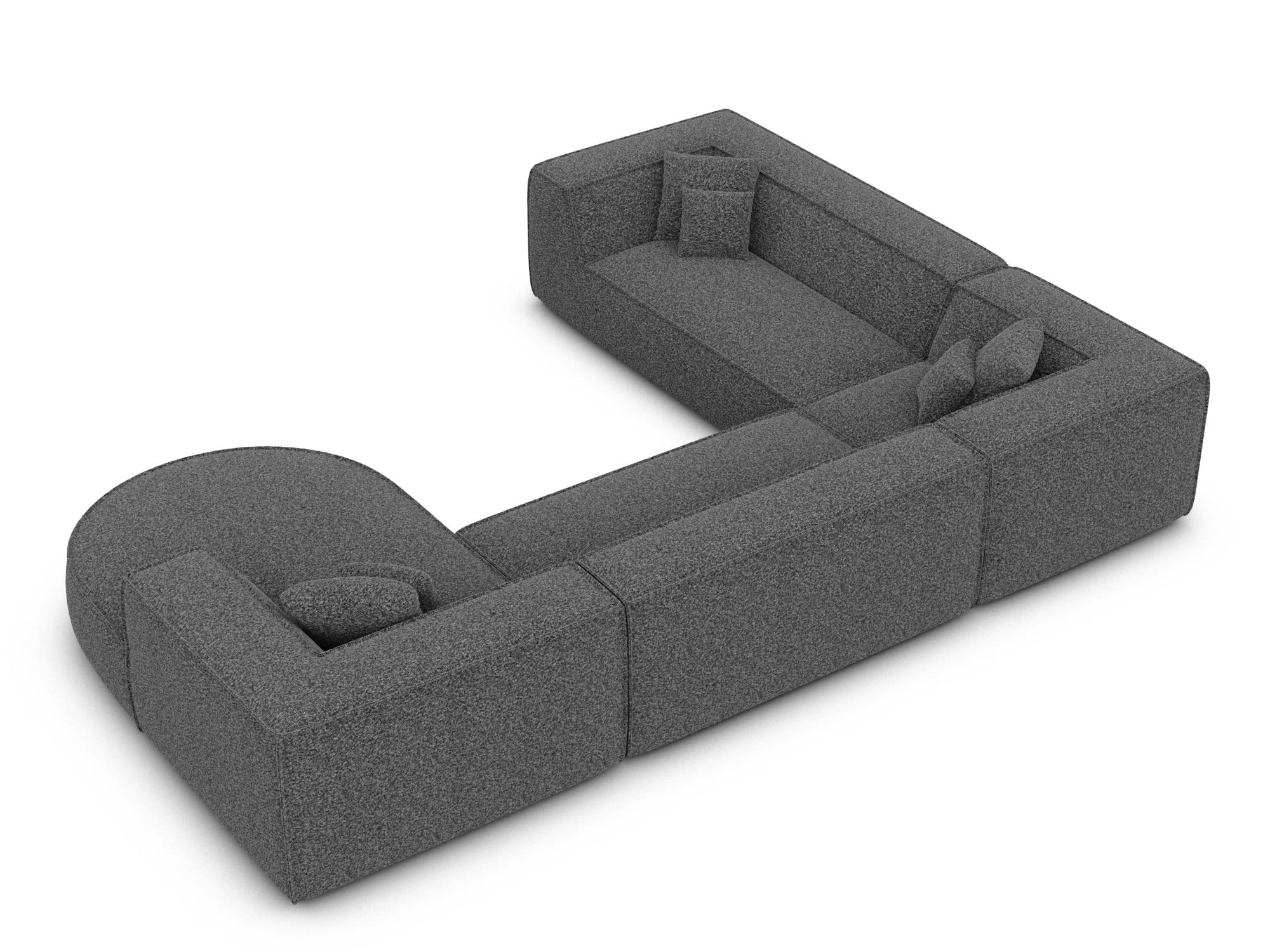 XXL Wohnlandschaft Monterola U-Form aus Stoff graphite