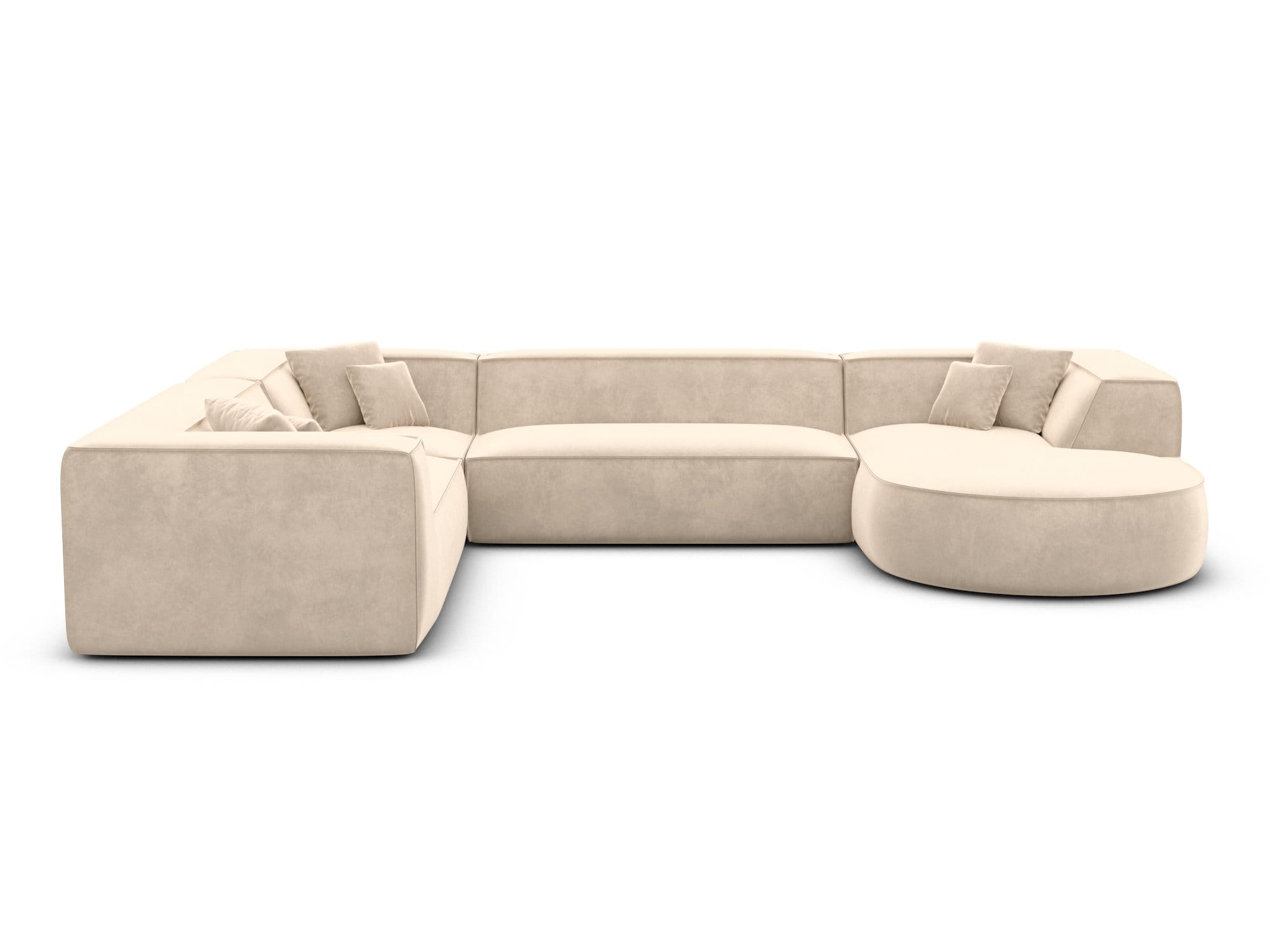XXL Wohnlandschaft Monterola U-Form aus Stoff Creme