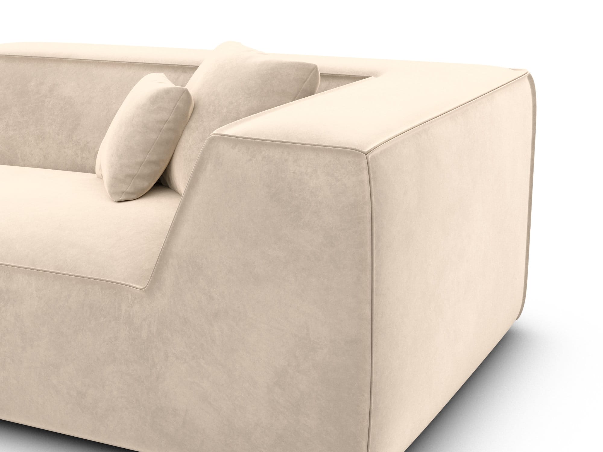 XXL Wohnlandschaft Monterola U-Form aus Stoff Creme