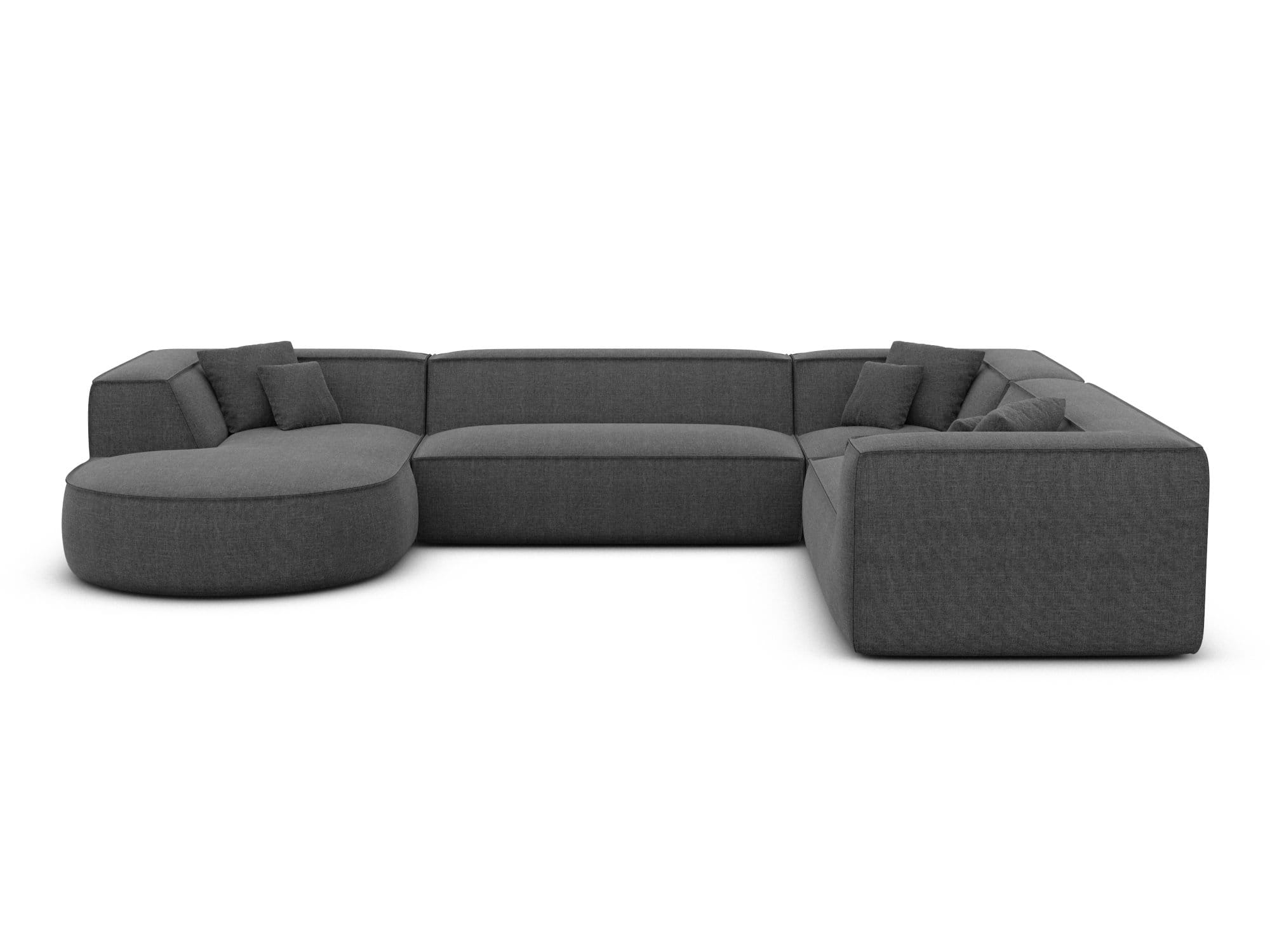 XXL Wohnlandschaft Monterola U-Form aus Stoff Anthrazit