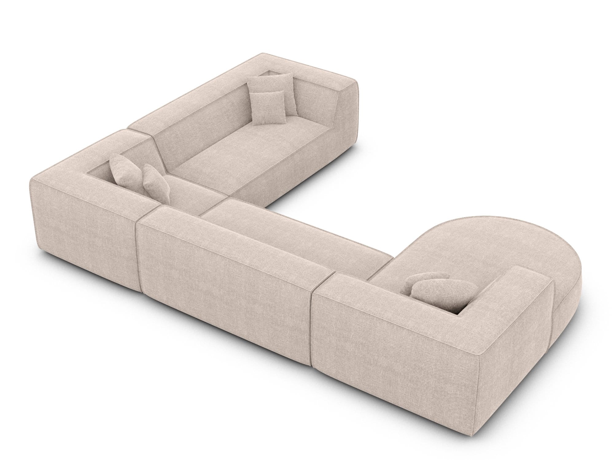 XXL Wohnlandschaft Monterola aus Stoff beige