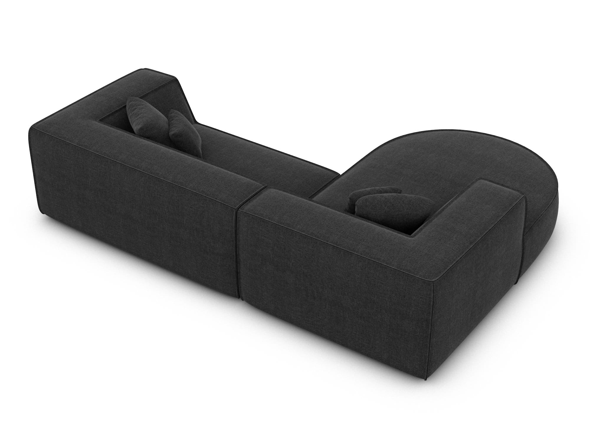Stoff Ecksofa Monterola L Form schwarz