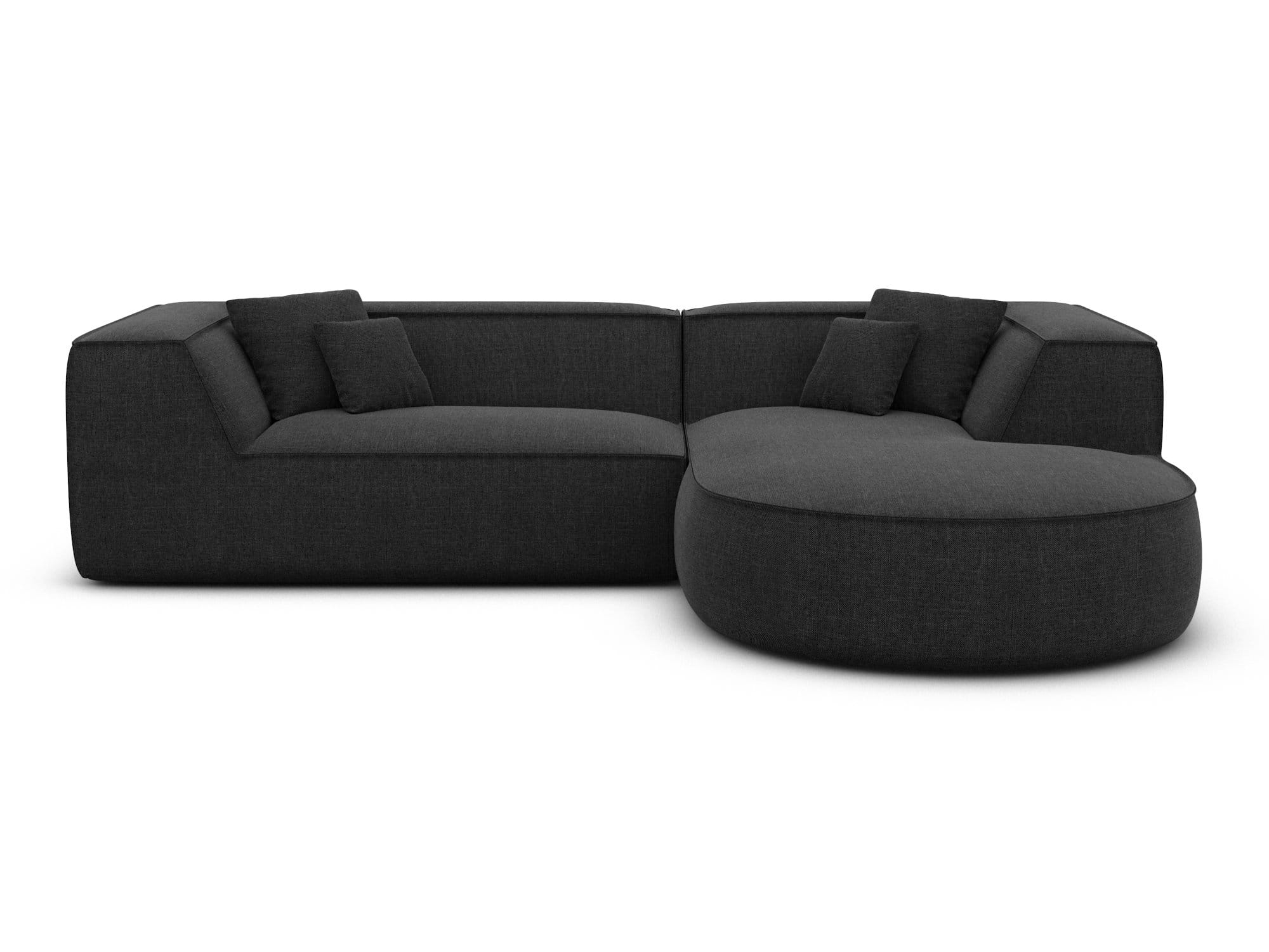 Stoff Ecksofa Monterola L-Form Schwarz