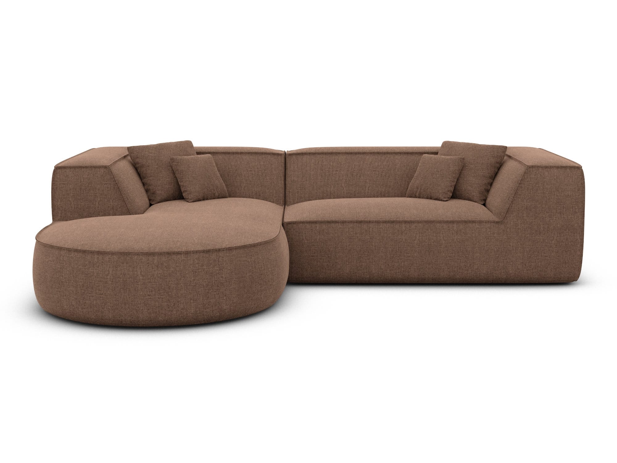 Stoff Ecksofa Monterola L-Form Braun