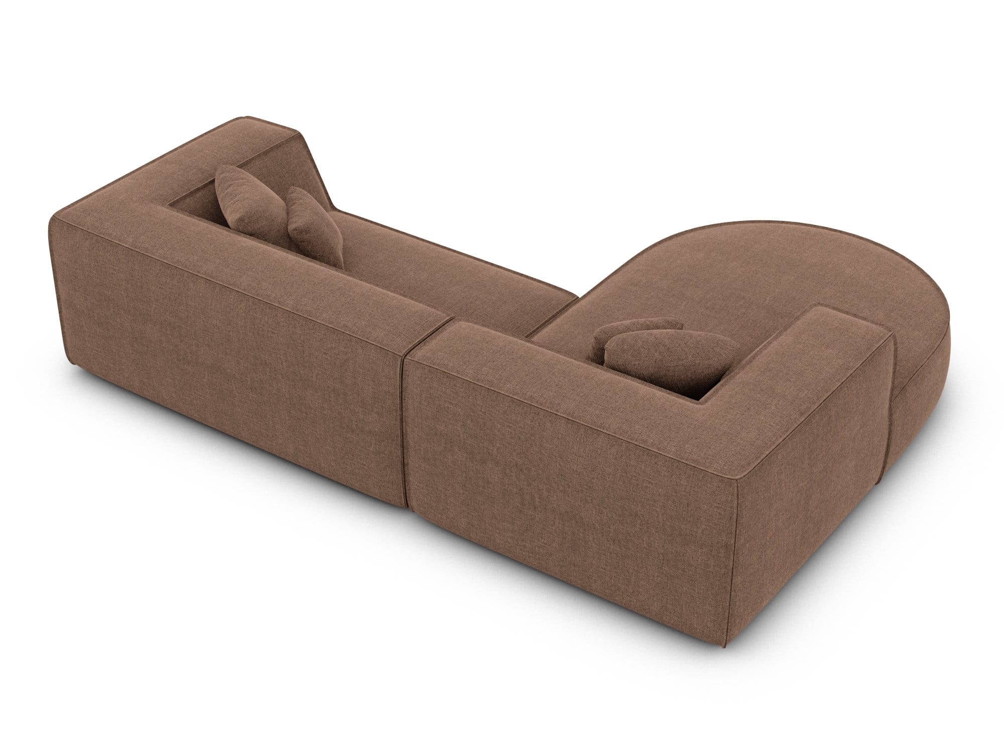 Stoff Ecksofa Monterola L-Form Braun
