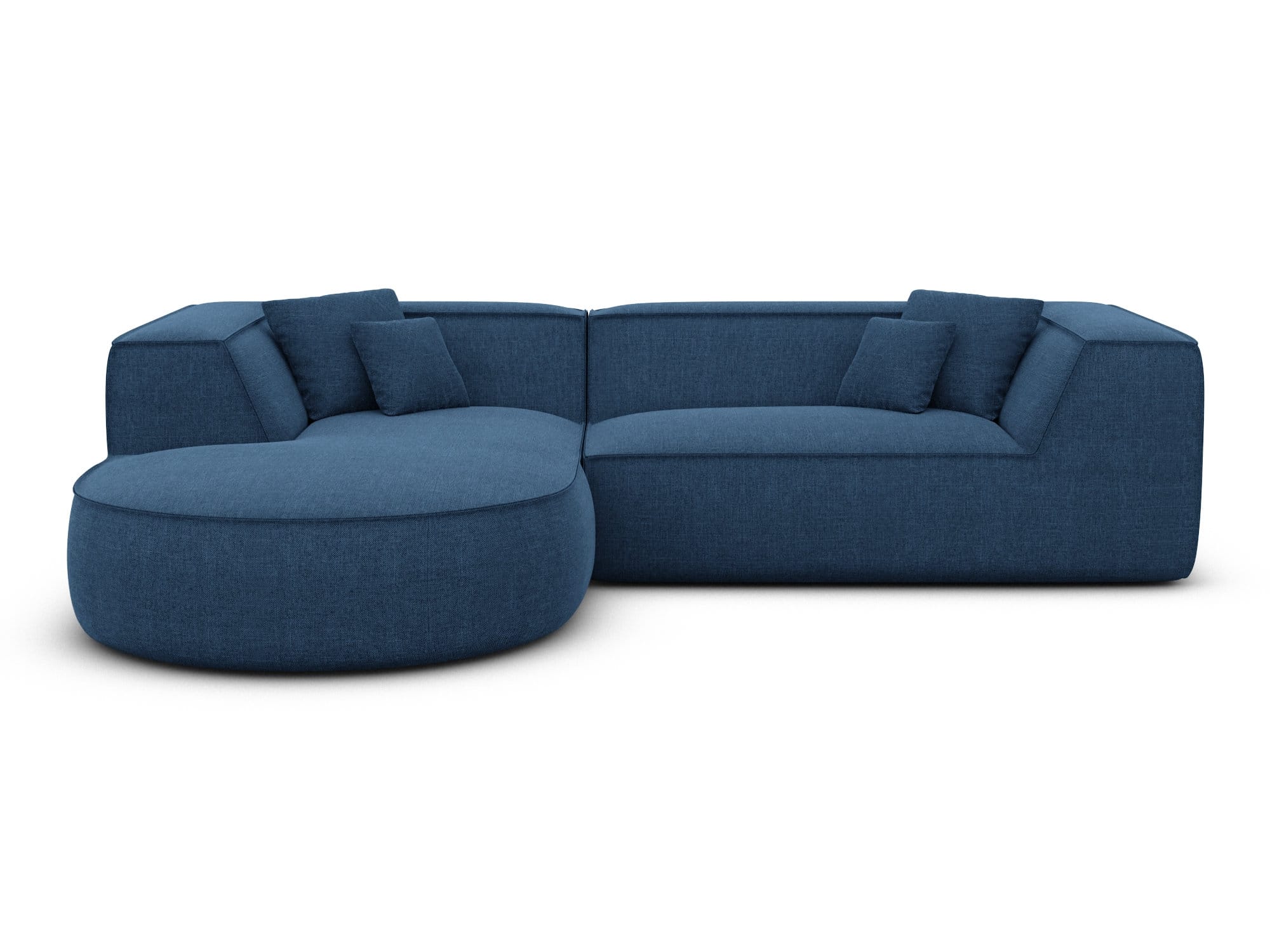 Stoff Ecksofa Monterola L Form dunkelblau