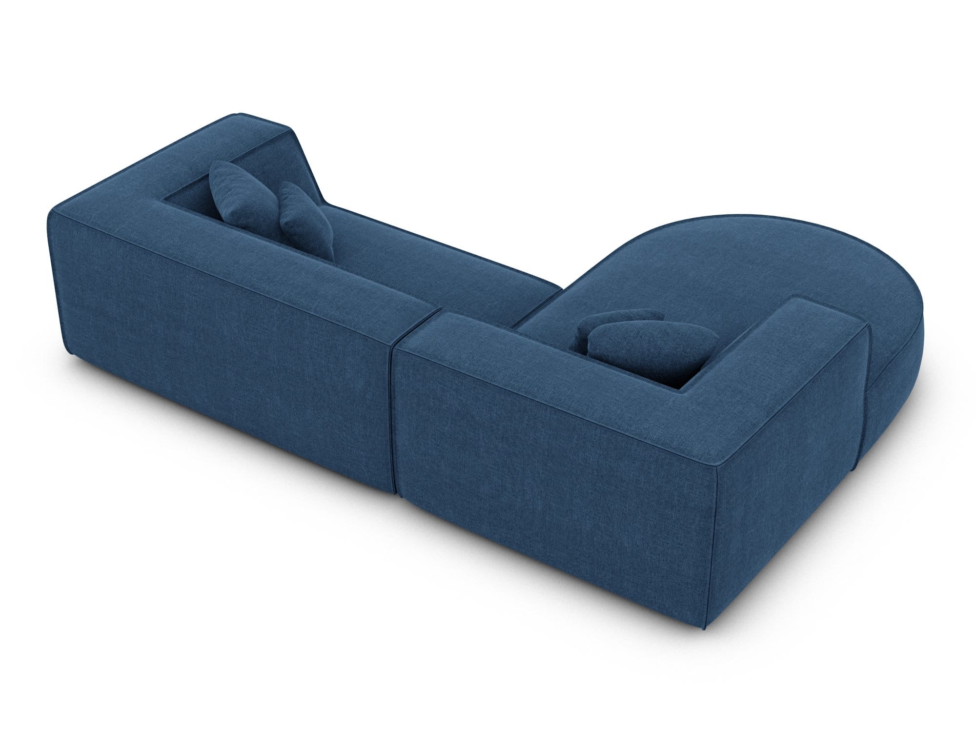 Stoff Ecksofa Monterola L Form dunkelblau