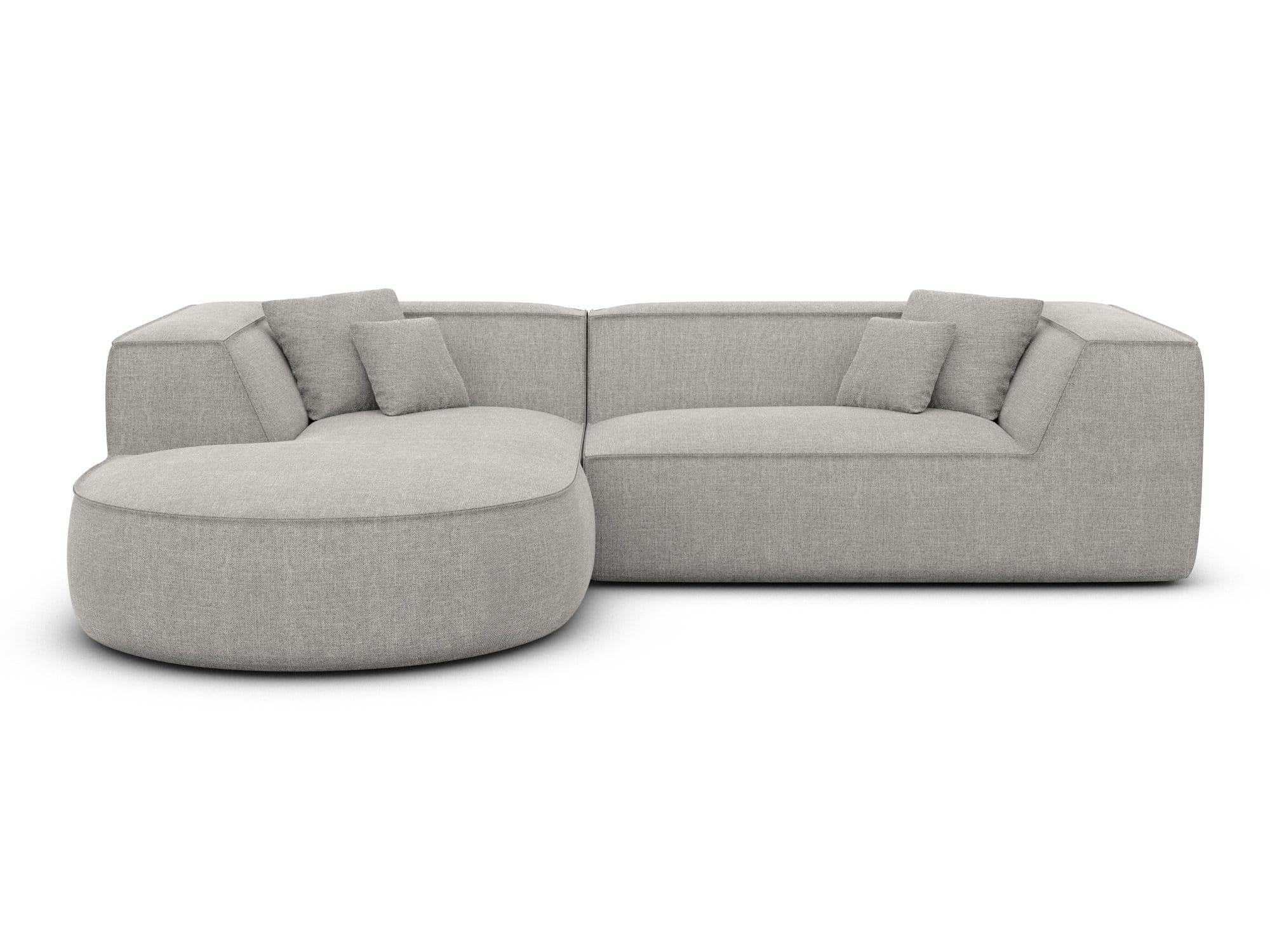 Stoff Ecksofa Monterola L Form hellgrau