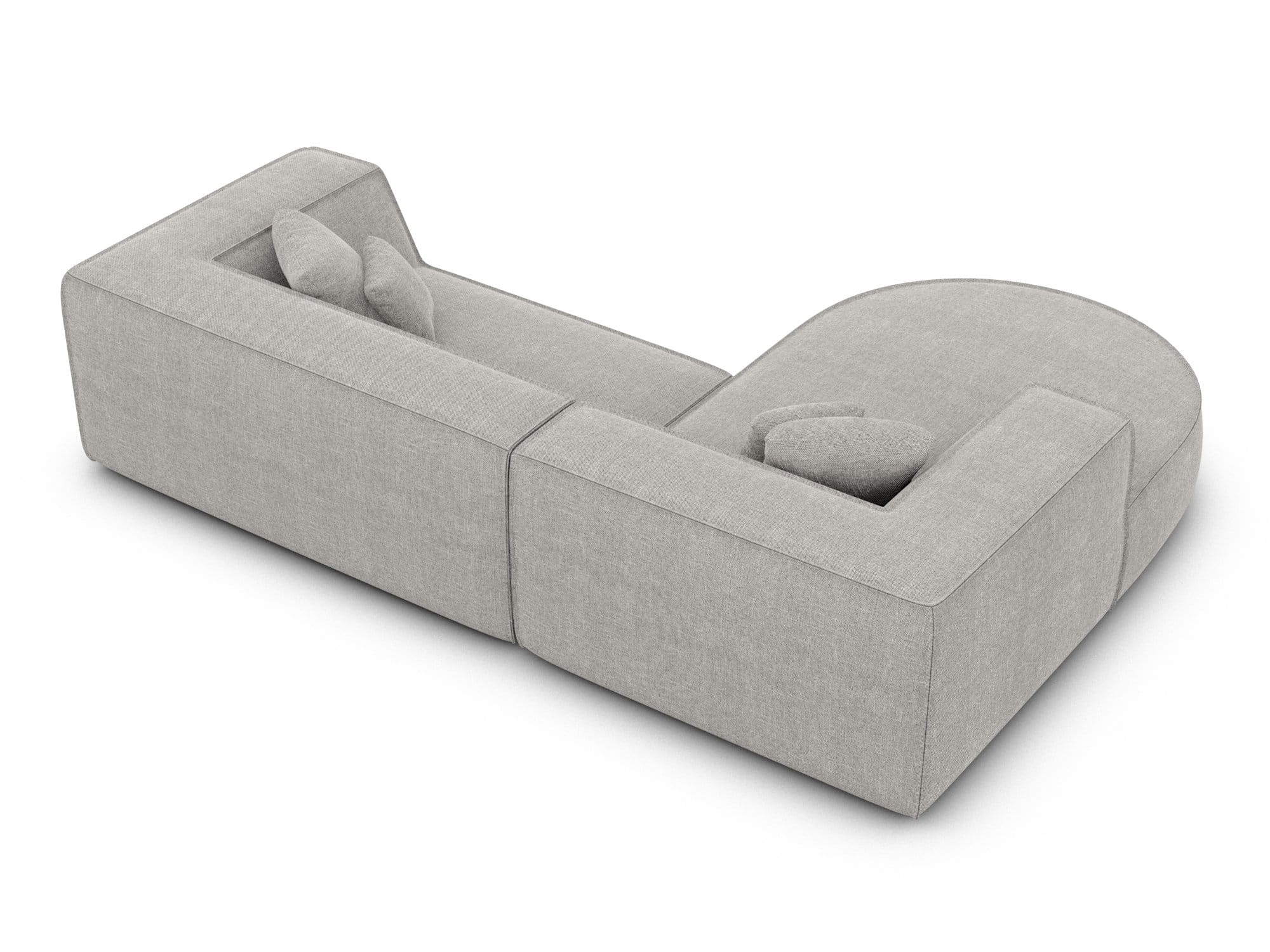Stoff Ecksofa Monterola L Form hellgrau