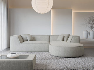 Stoff Ecksofa Monterola L-Form Hellgrau
