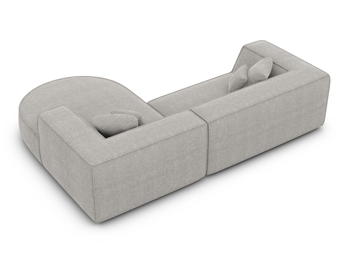 Stoff Ecksofa Monterola L-Form Hellgrau