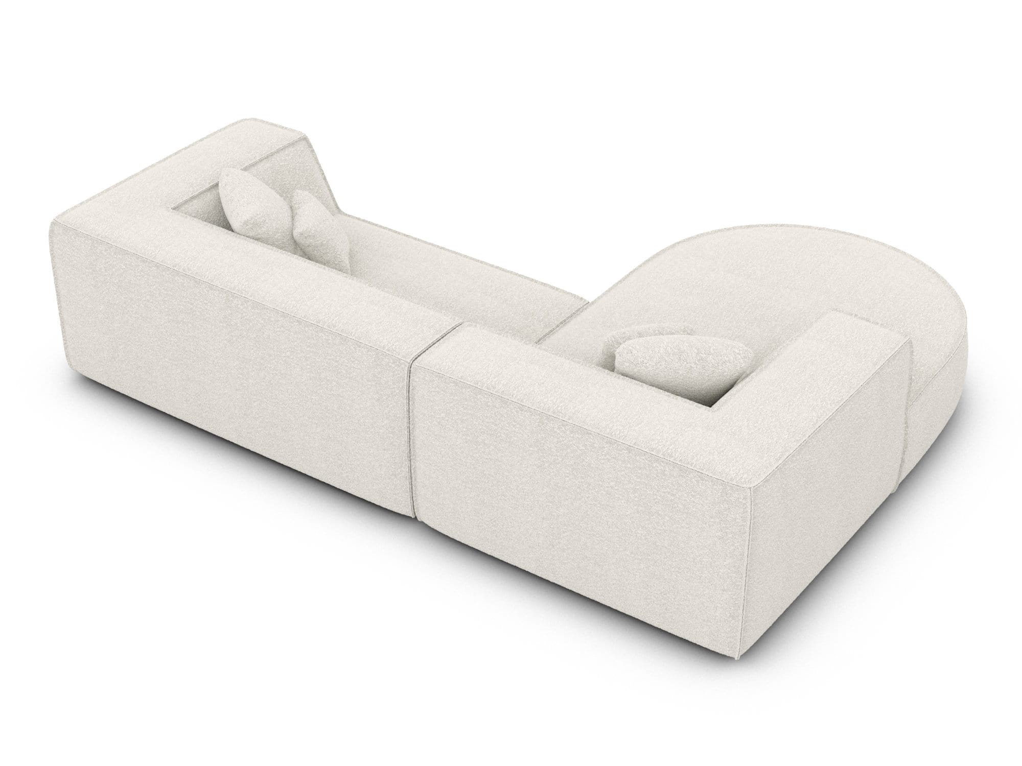 Stoff Ecksofa Monterola L-Form Weiß