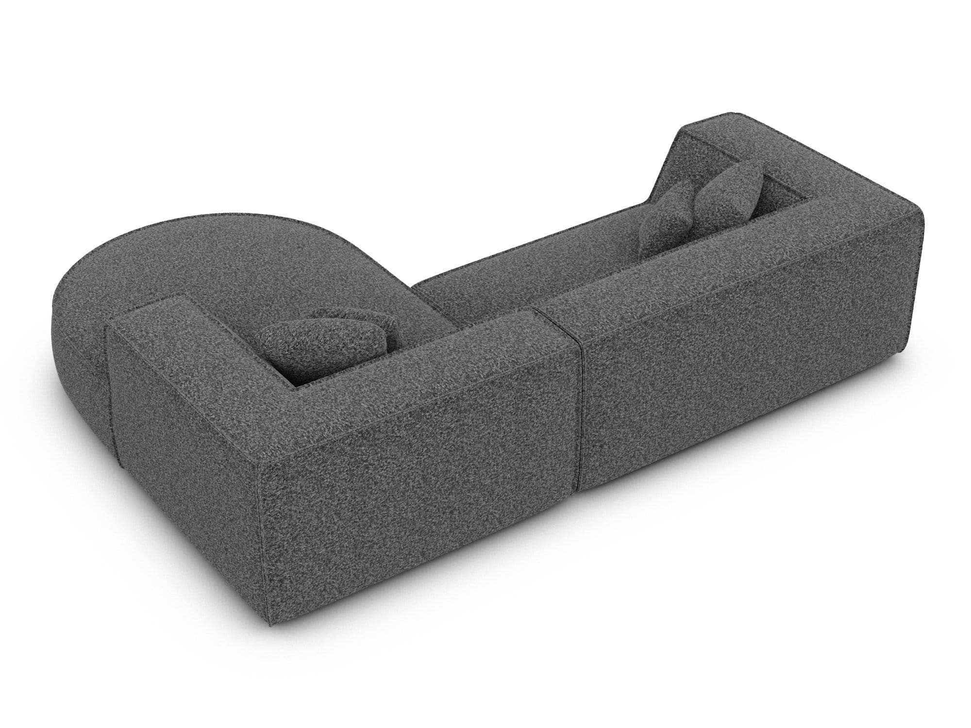Stoff Ecksofa Monterola L-Form Graphite