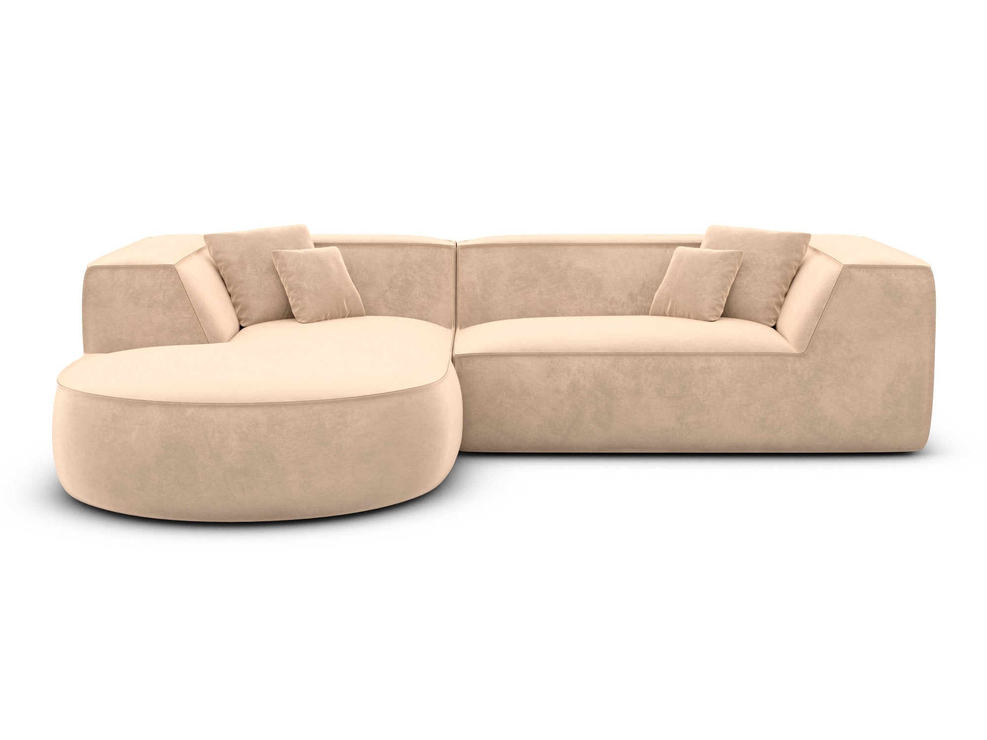 Polster Ecksofa Monterola L-Form kurz Beige