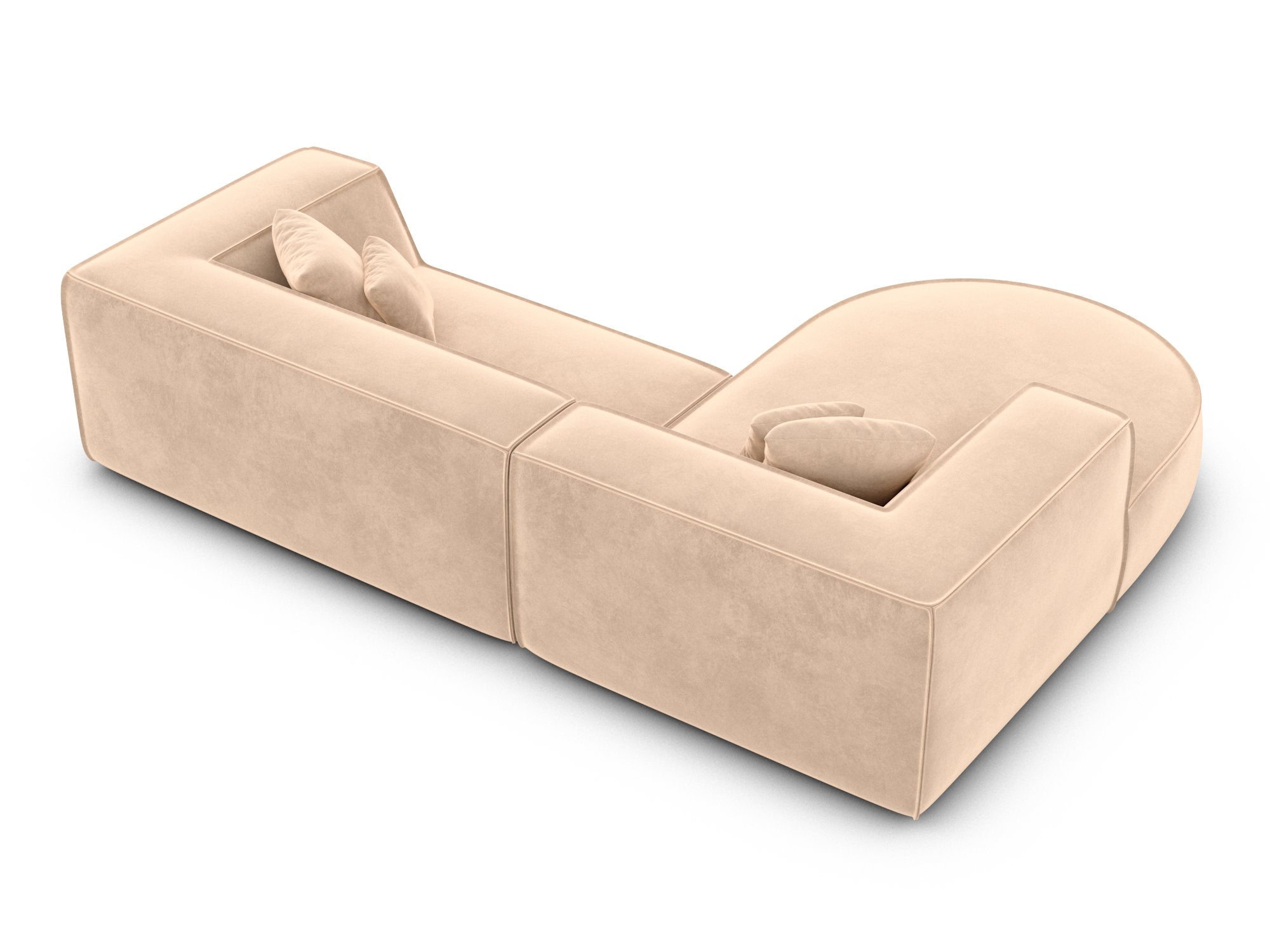 Polster Ecksofa Monterola L-Form kurz Beige