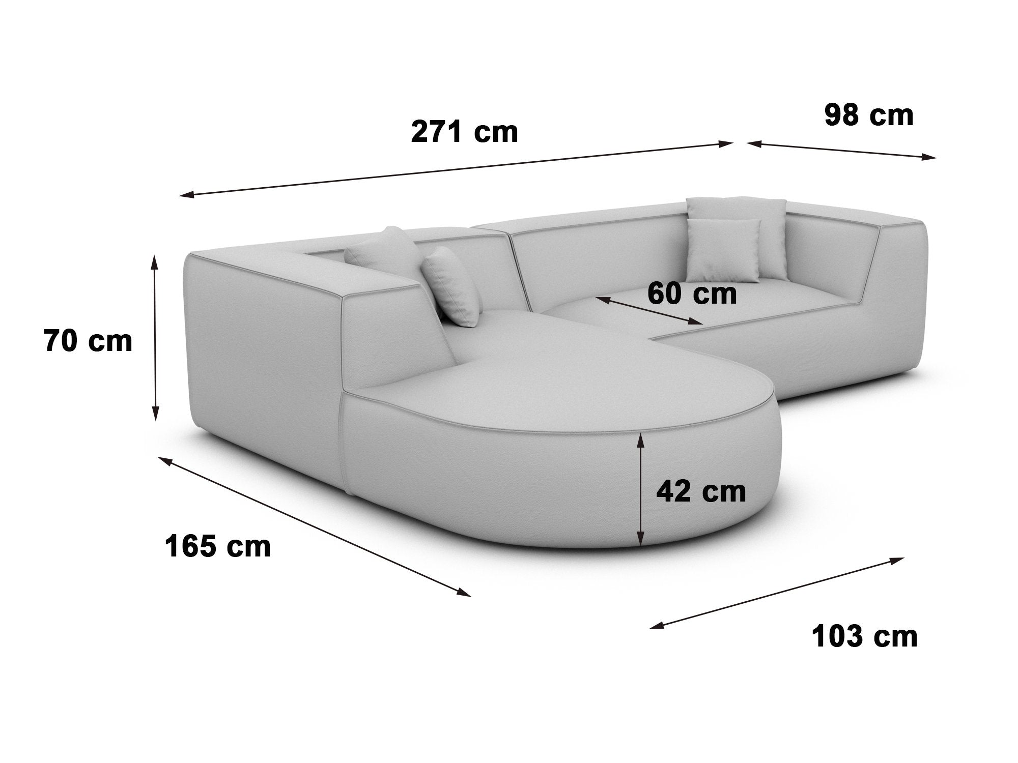 Polster Ecksofa Monterola L-Form kurz Beige