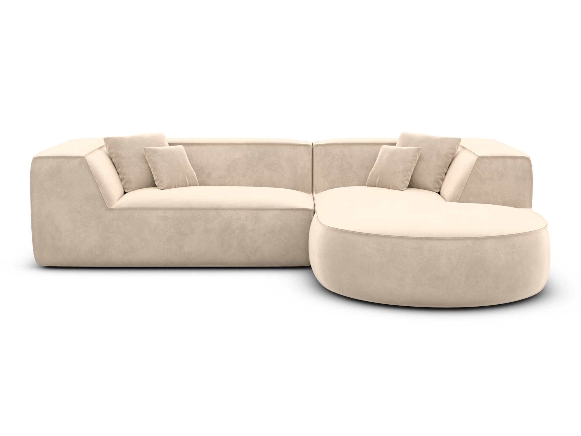 Stoff Ecksofa Monterola L-Form Creme