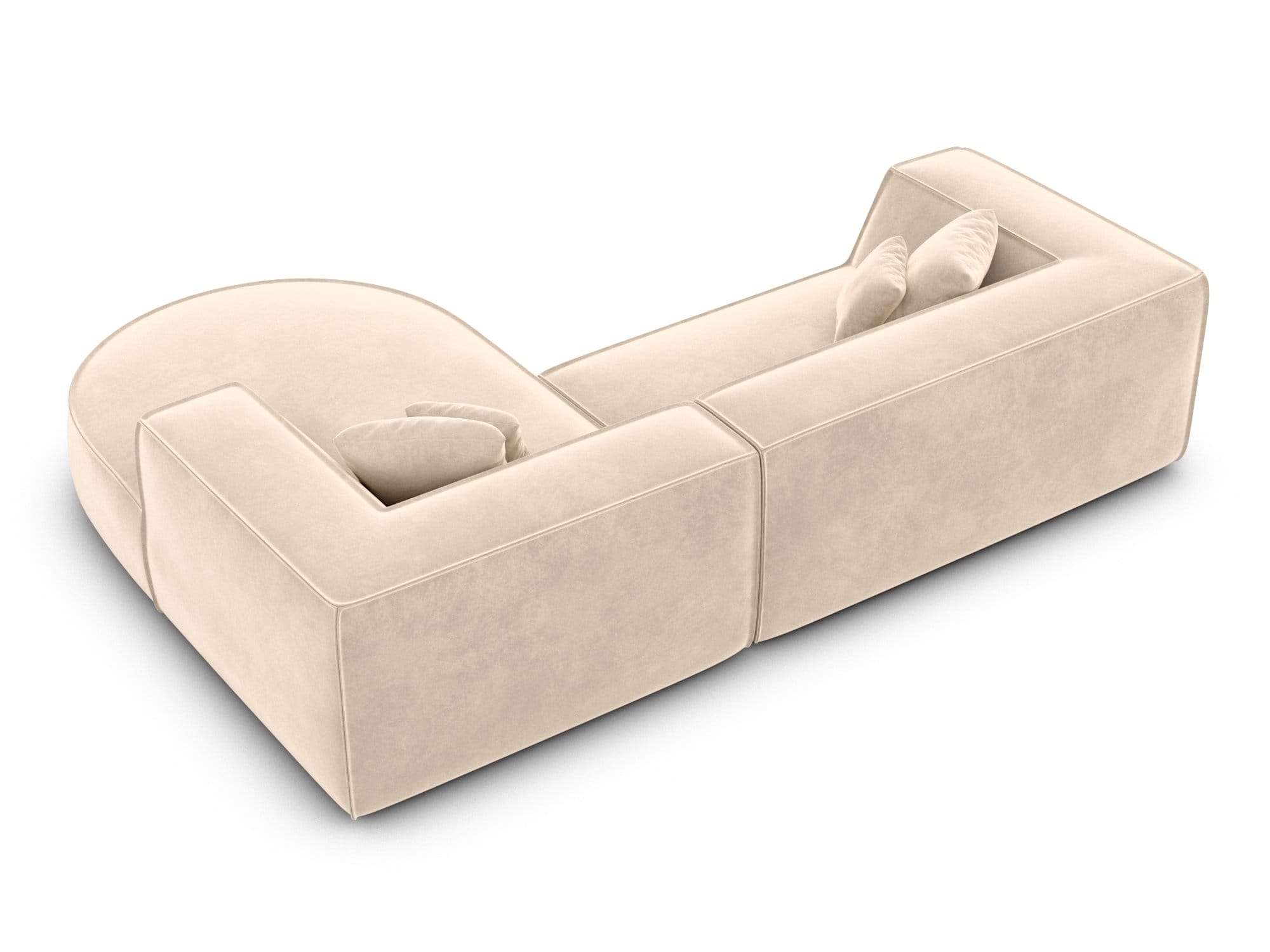 Stoff Ecksofa Monterola L-Form Creme