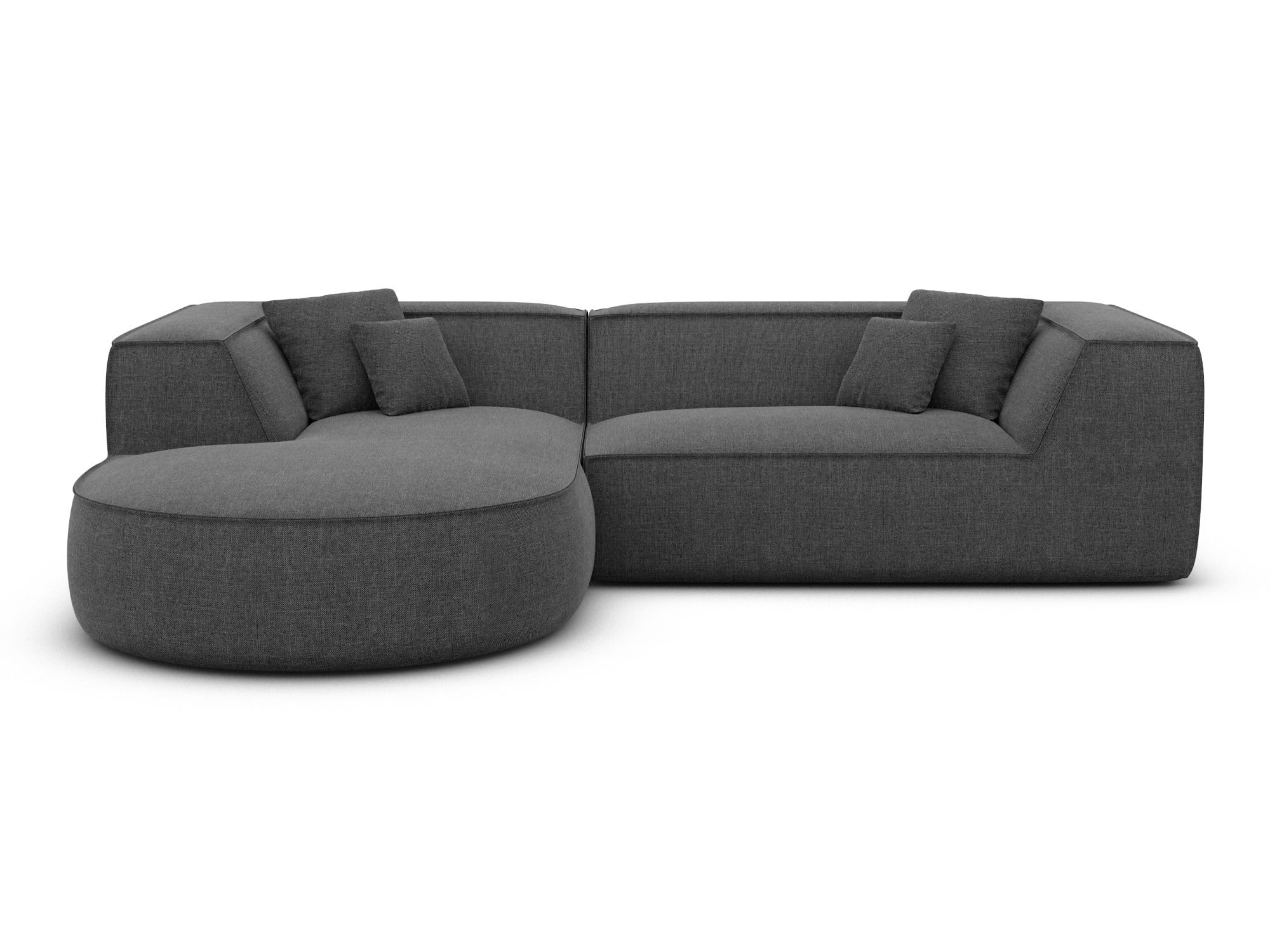 Stoff Ecksofa Monterola L-Form Anthrazit