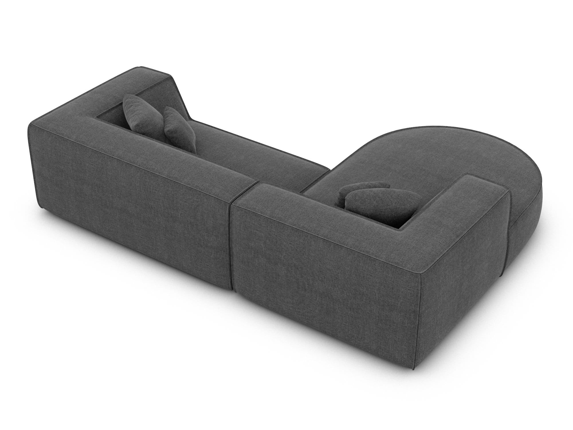 Stoff Ecksofa Monterola L-Form Anthrazit