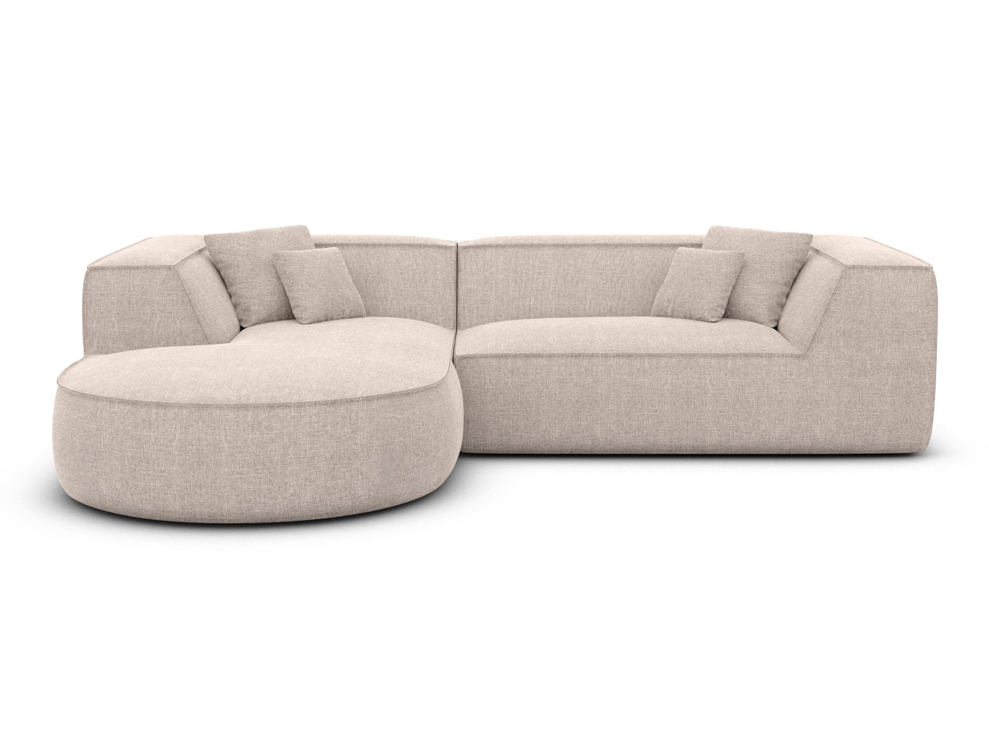 Stoff Ecksofa Monterola L-Form Beige