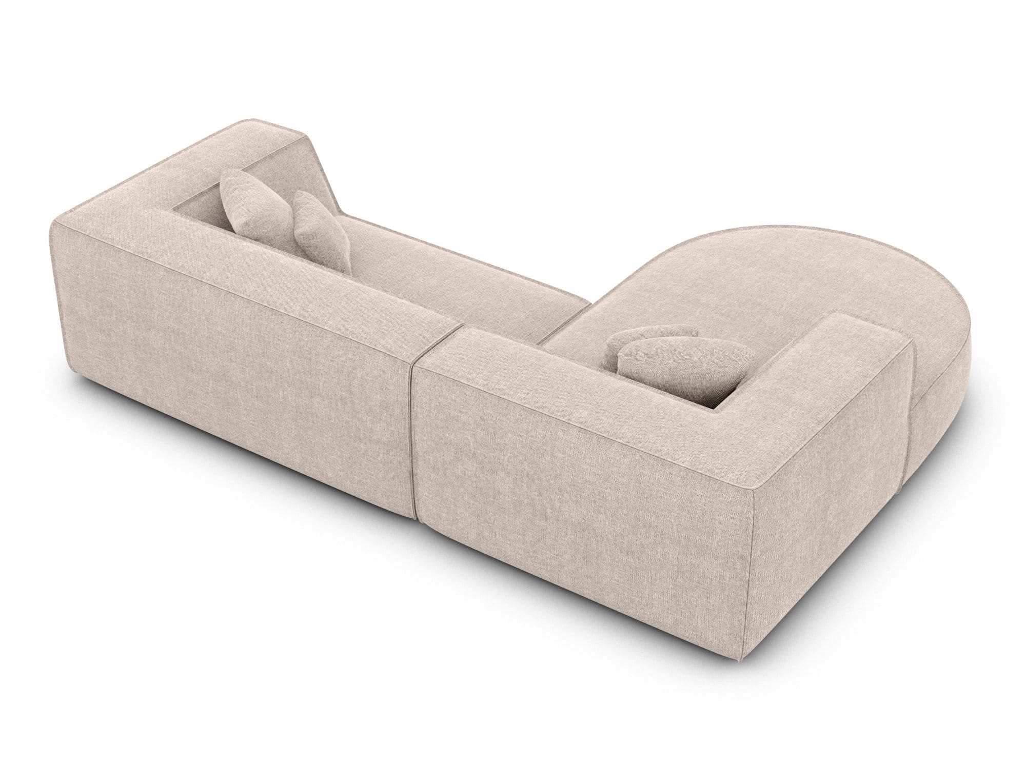 Stoff Ecksofa Monterola L-Form Beige