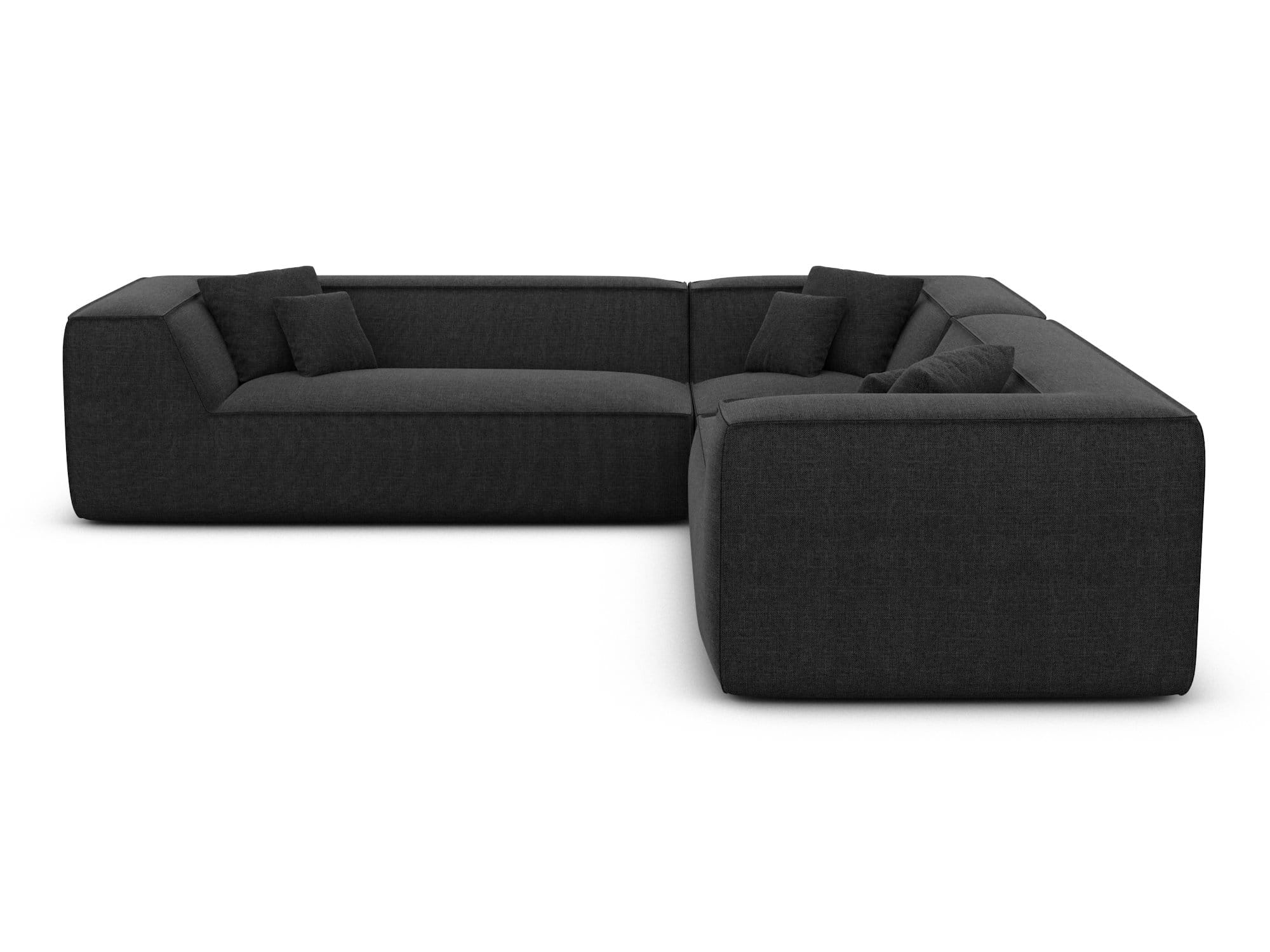 Ecksofa Monterola L-Form aus Stoff Schwarz